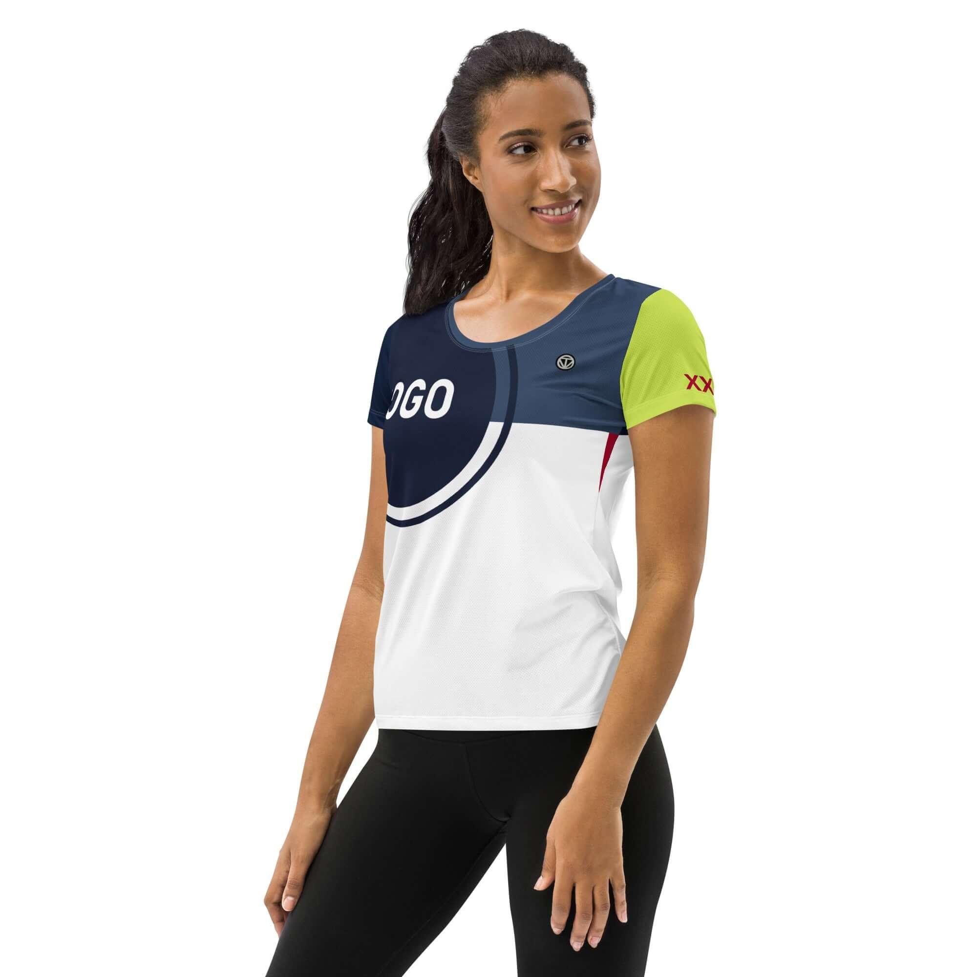 TOV Sportshirt Damen - Komplett bedrucken und individualisieren - Seitenansicht - Time Of Vibes