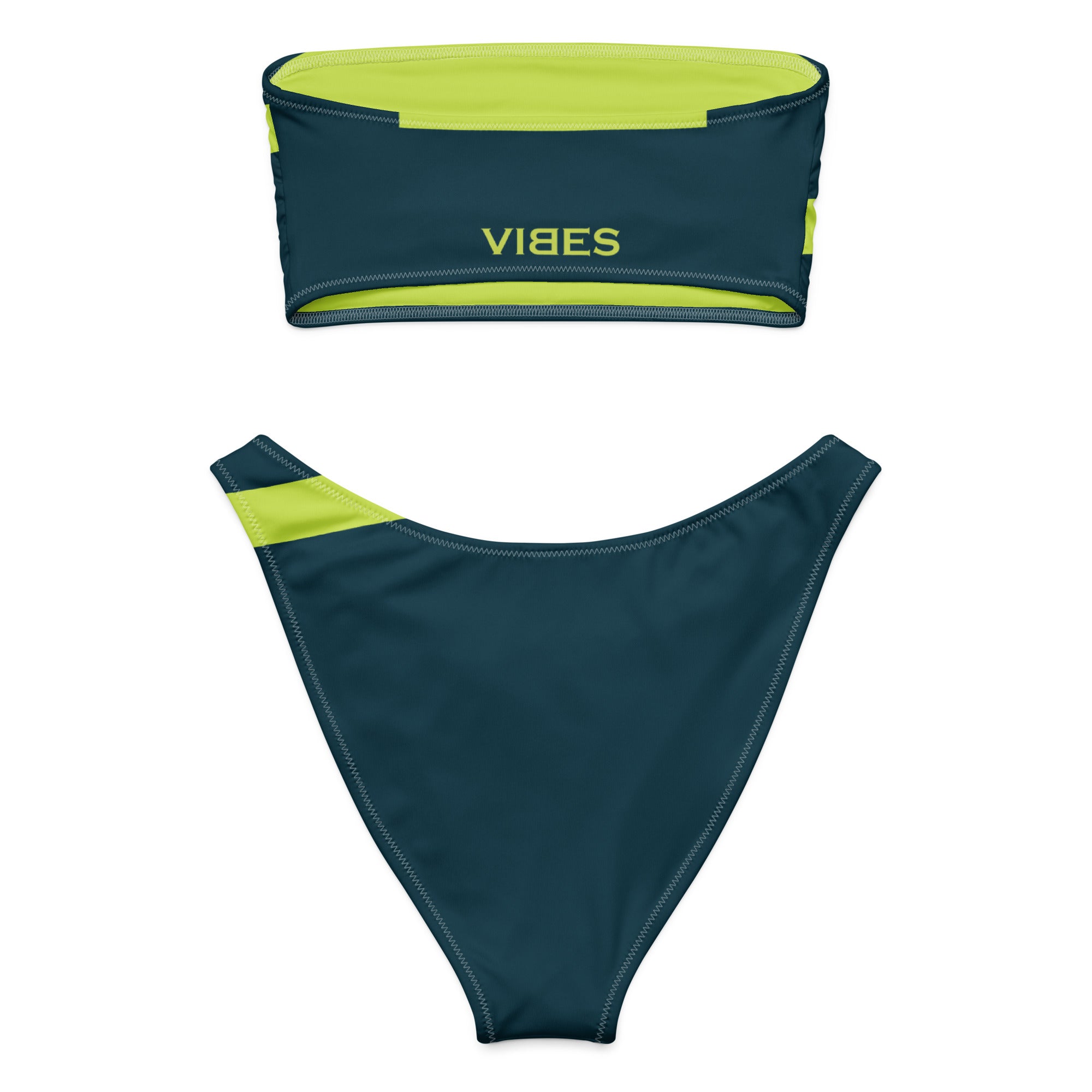 VIBES Bandeau-Bikini STRIPE (Blau) - Time Of Vibes