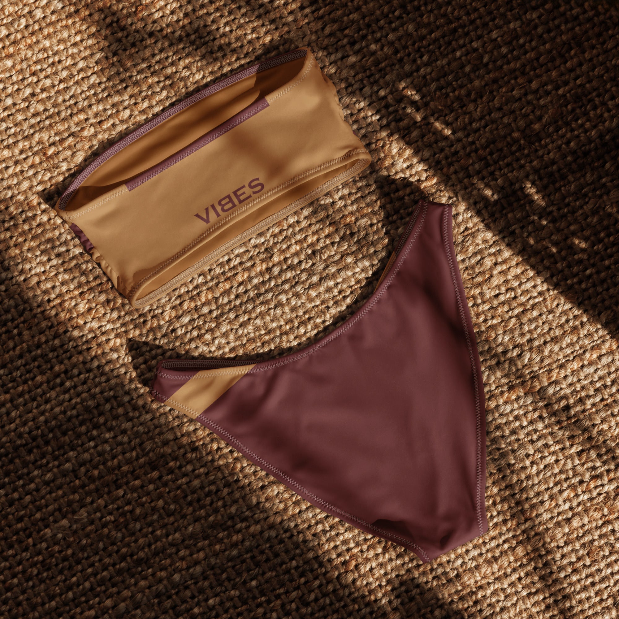 VIBES Bandeau-Bikini STRIPE (Braun) - Time Of Vibes
