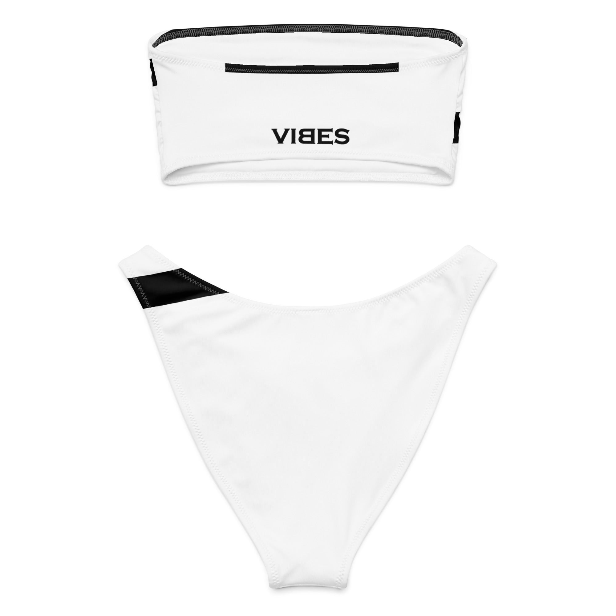 VIBES Bandeau-Bikini STRIPE (Weiß) - Time Of Vibes
