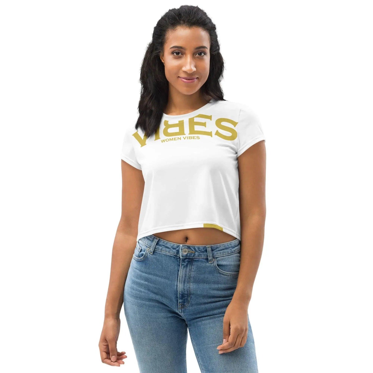 VIBES Crop-Top Shirt TOV (Weiß) * Damen - Time Of Vibes