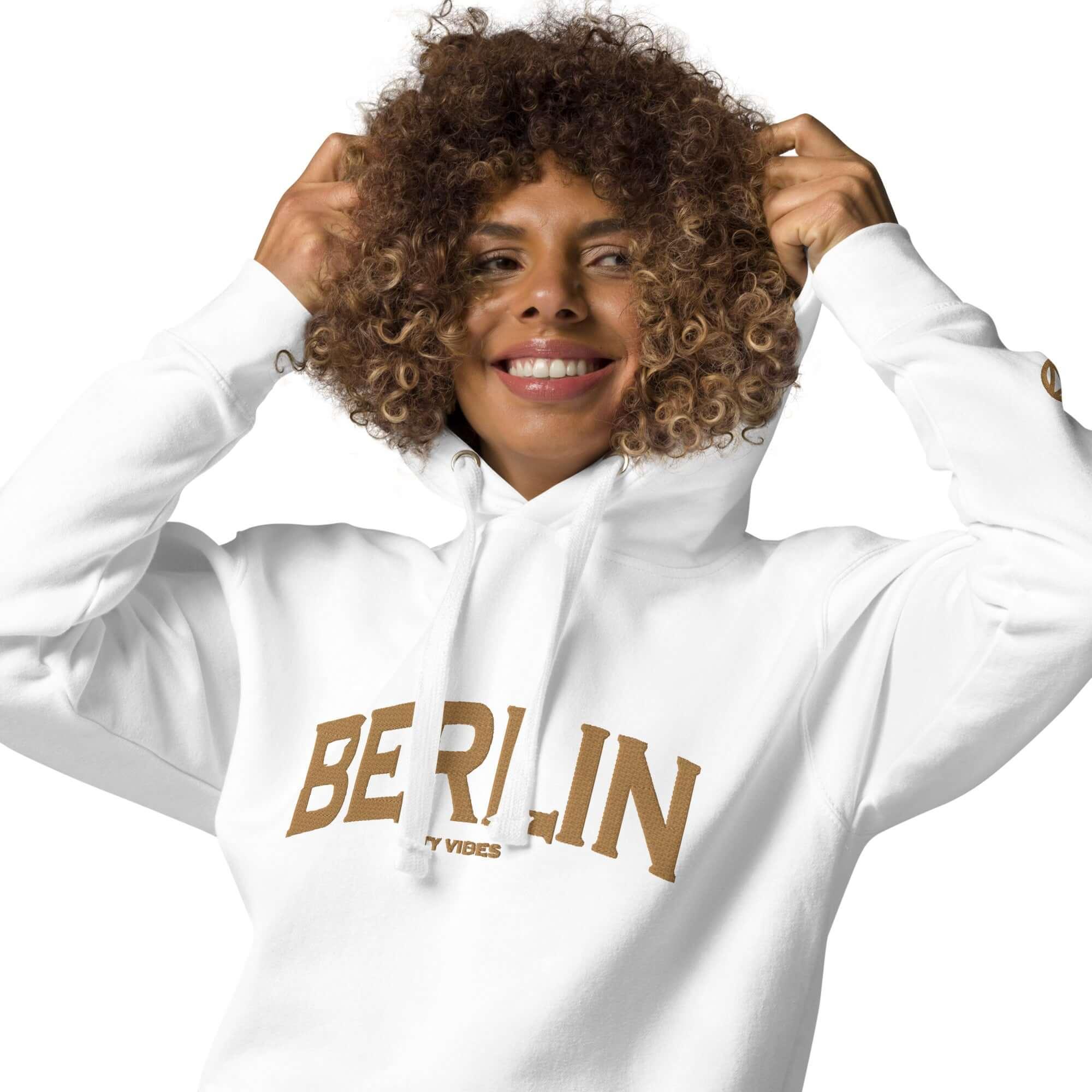 VIBES Hoodie City | BERLIN (Weiß/Gold) * Unisex - Time Of Vibes
