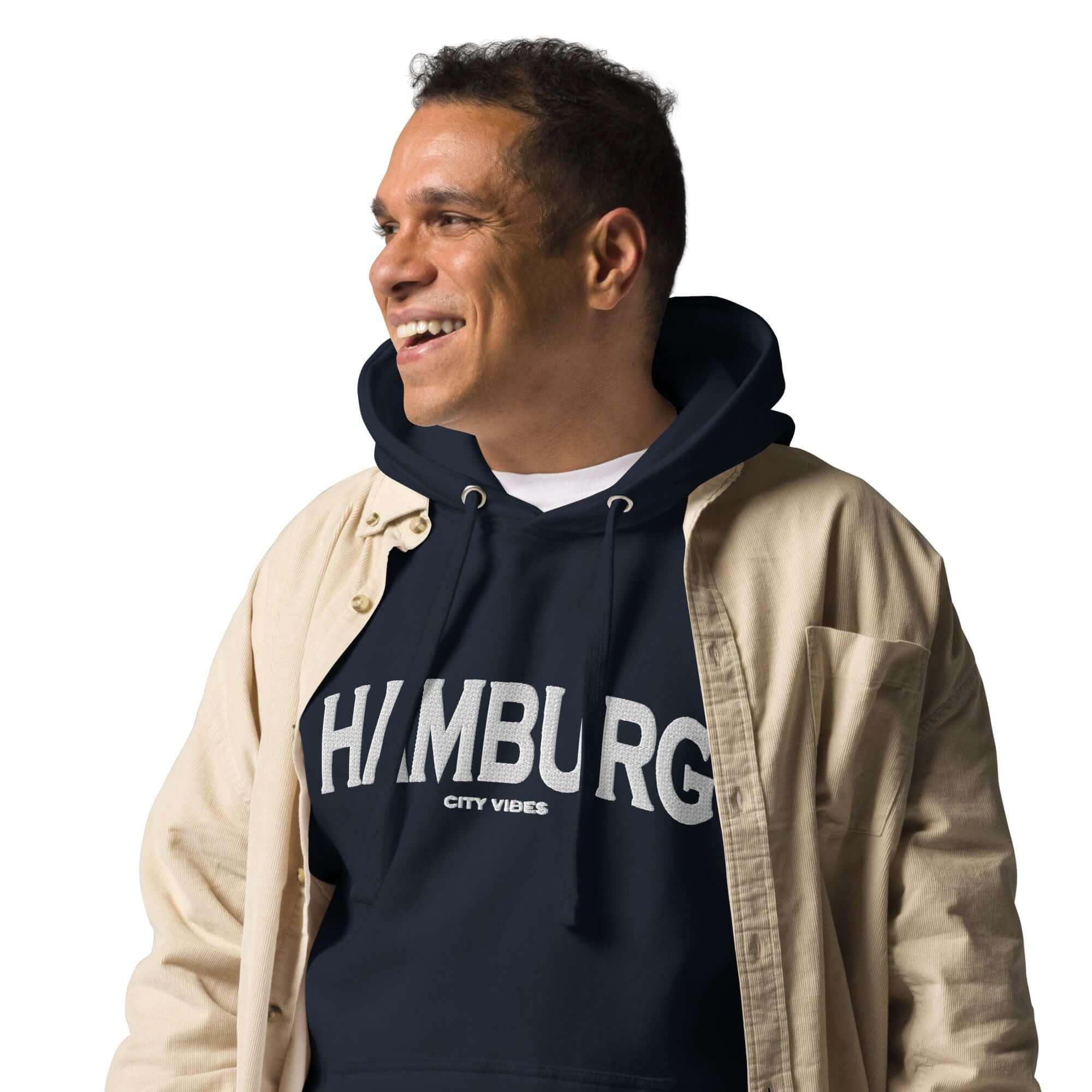 VIBES Hoodie City | HAMBURG (Blau/Weiß) * Unisex - Time Of Vibes