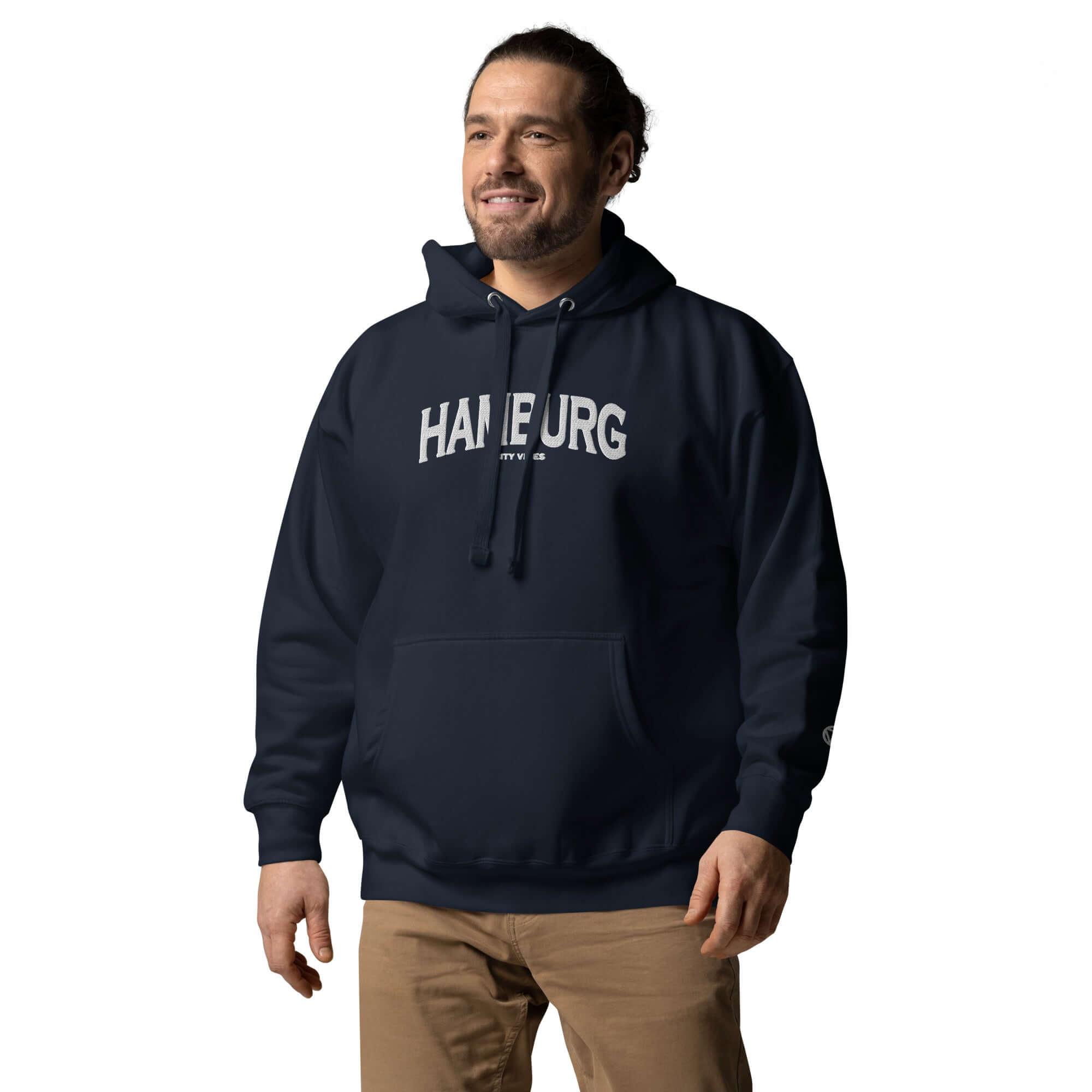 VIBES Hoodie Unisex | HAMBURG (Blau/Weiß) - Time Of Vibes
