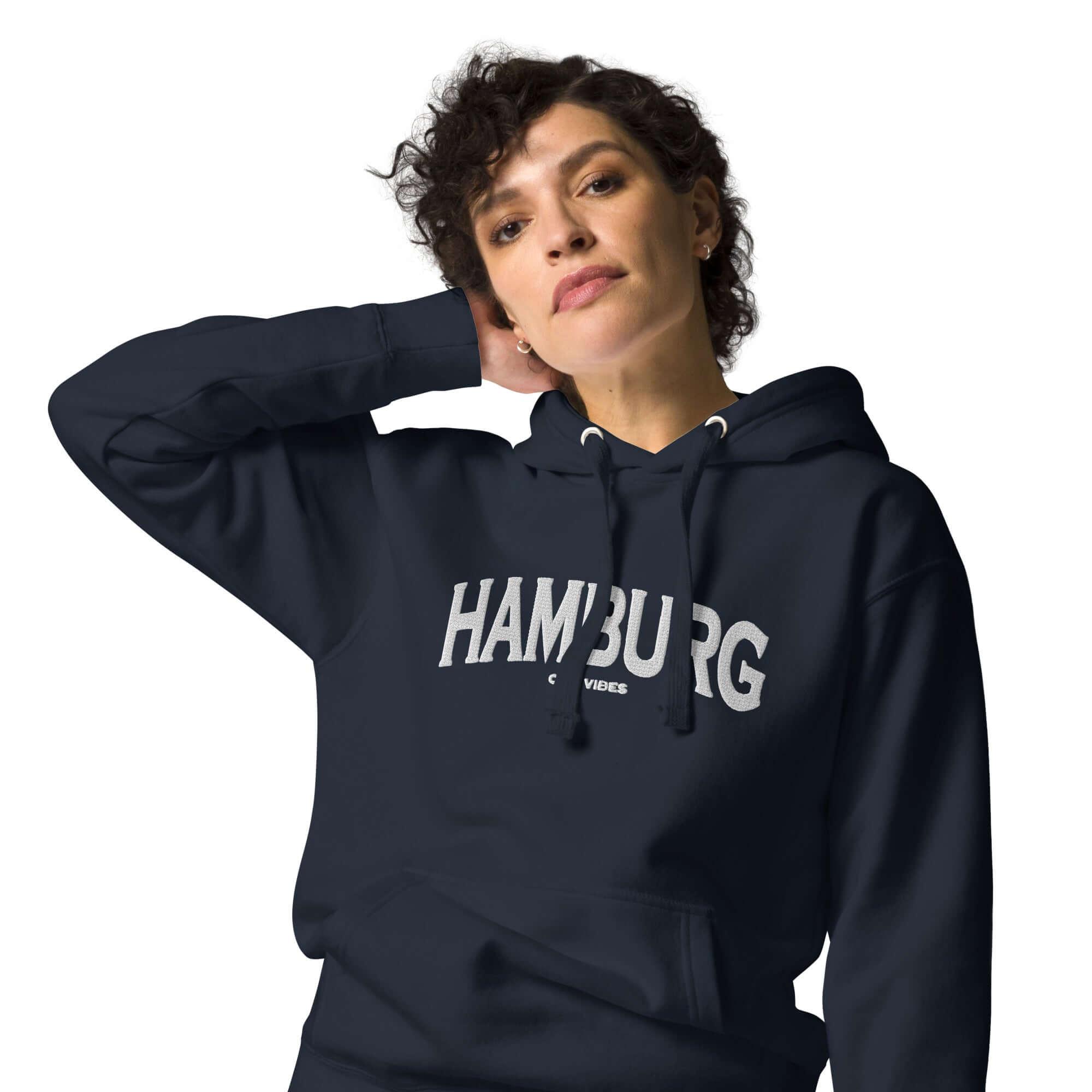 VIBES Hoodie Unisex | HAMBURG (Blau/Weiß) - Time Of Vibes