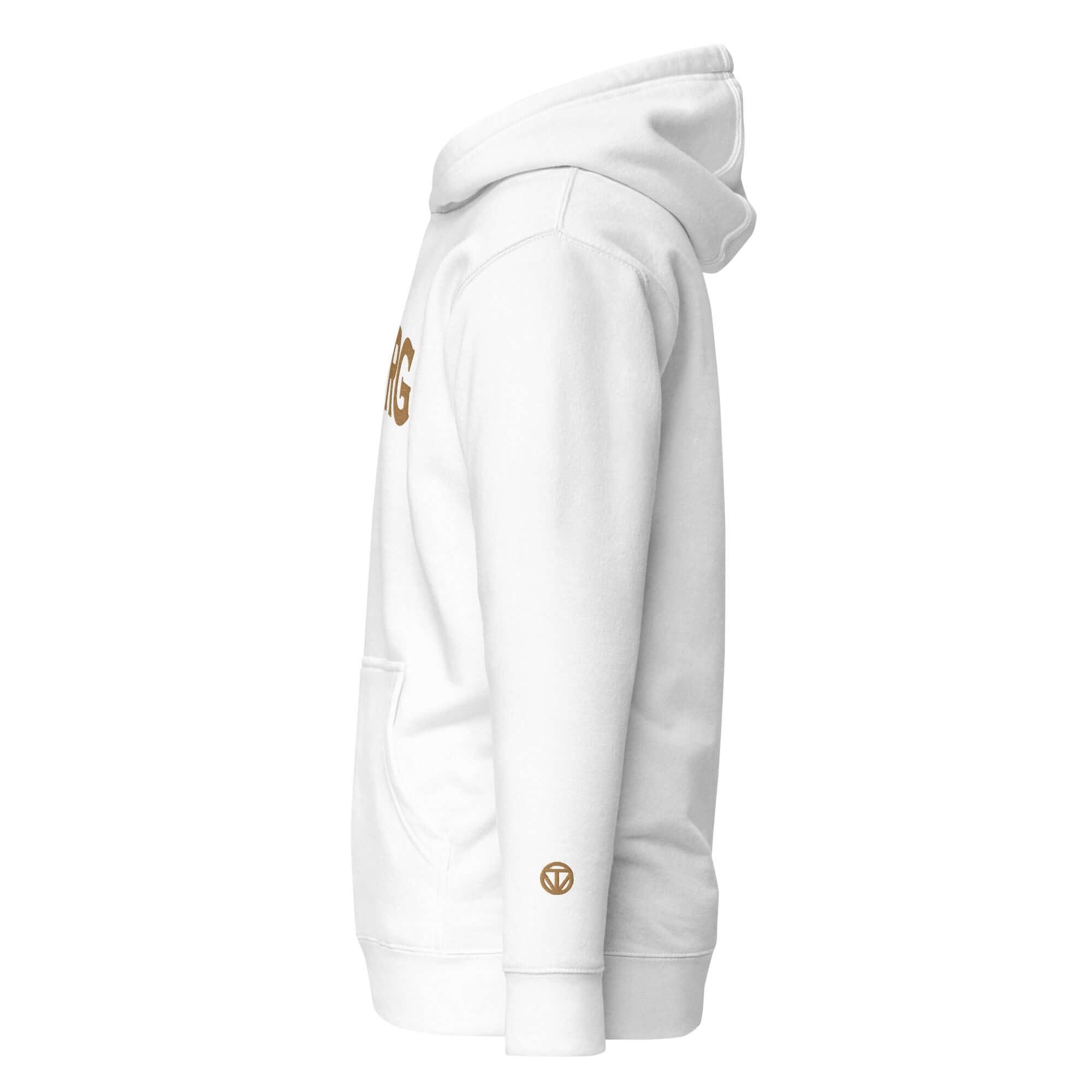 VIBES Hoodie Unisex | HAMBURG bestickt (Weiß/Gold) - Time Of Vibes
