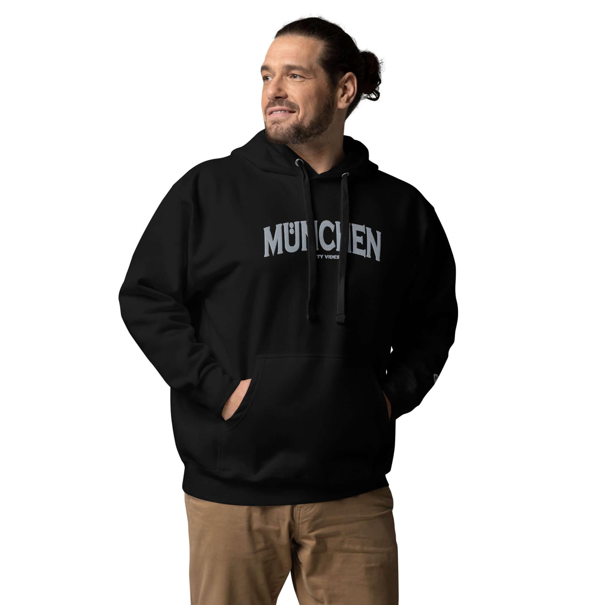 VIBES Hoodie Unisex | MÜNCHEN (Schwarz/Grau) - Time Of Vibes