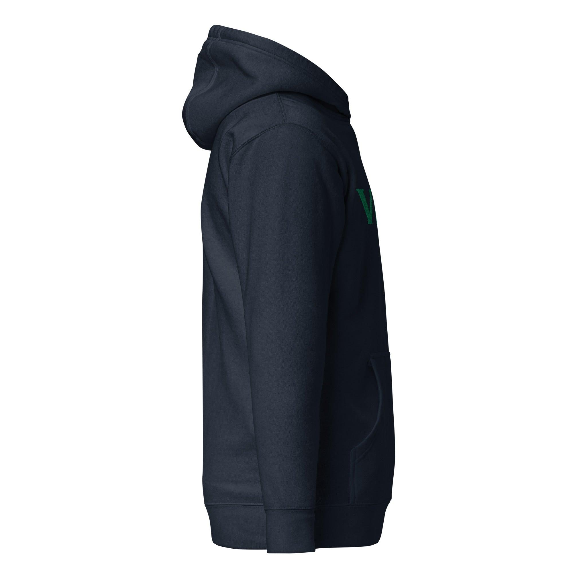 VIBES Hoodie bestickt Unisex (Navy/Grün) - Time Of Vibes