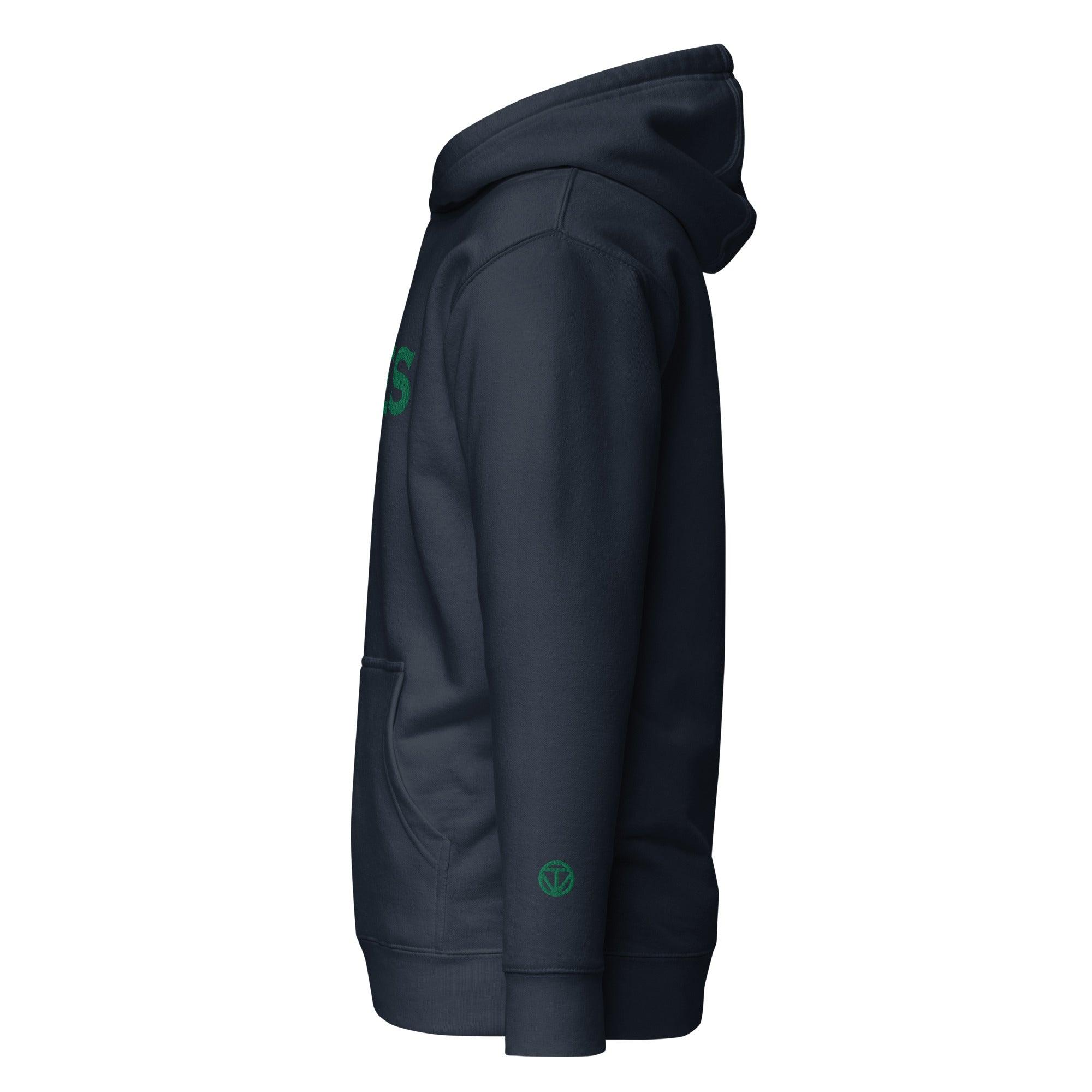 VIBES Hoodie bestickt Unisex (Navy/Grün) - Time Of Vibes
