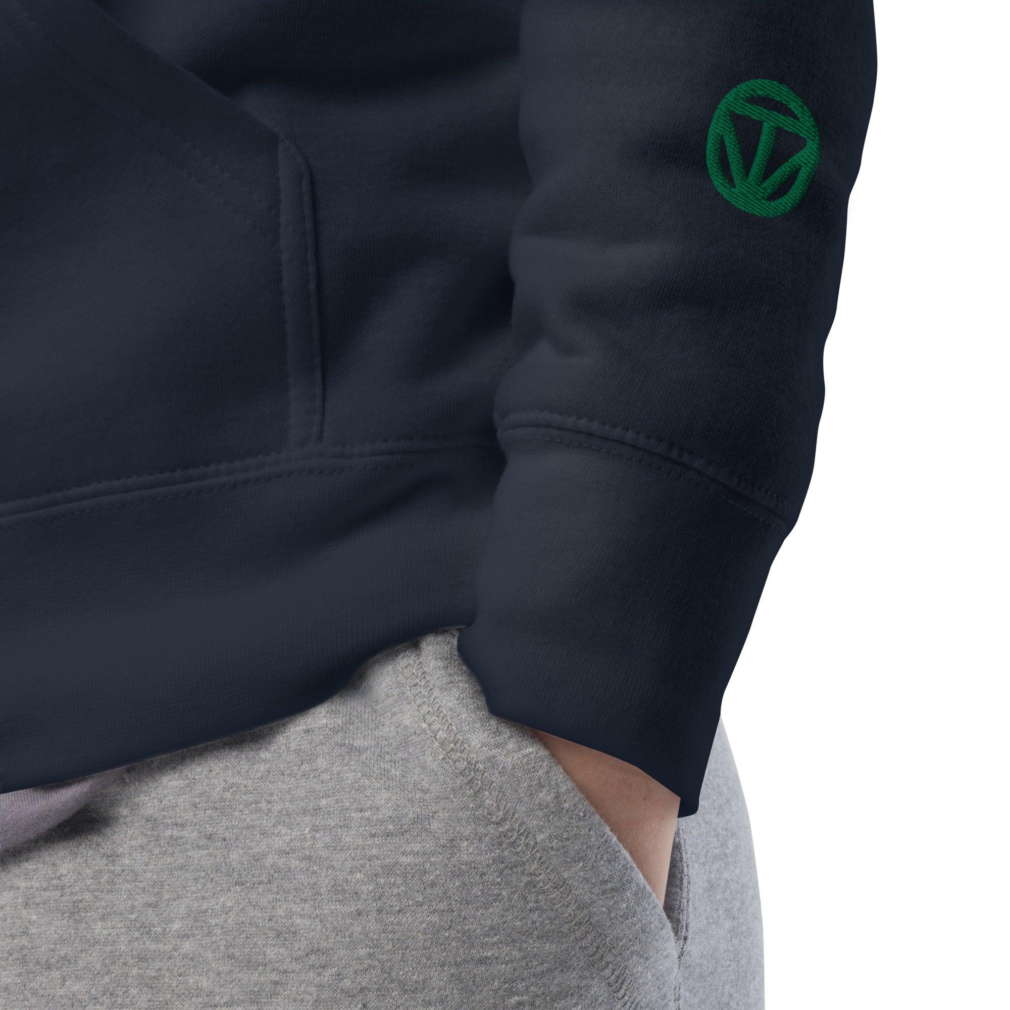 VIBES Hoodie bestickt Unisex (Navy/Grün) - Time Of Vibes