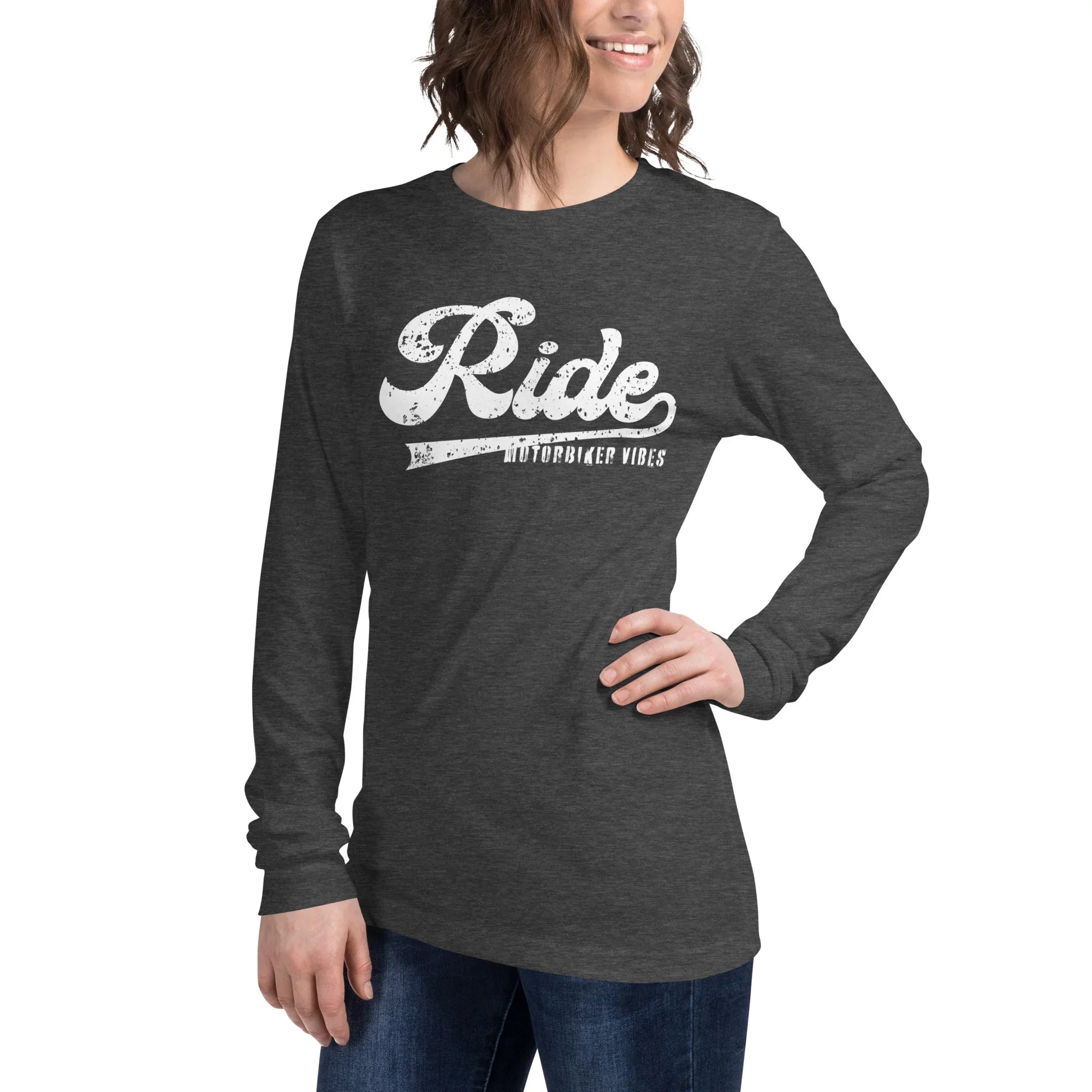 VIBES Langarmshirt | RIDE (Grau/Weiß) * Unisex - Time Of Vibes
