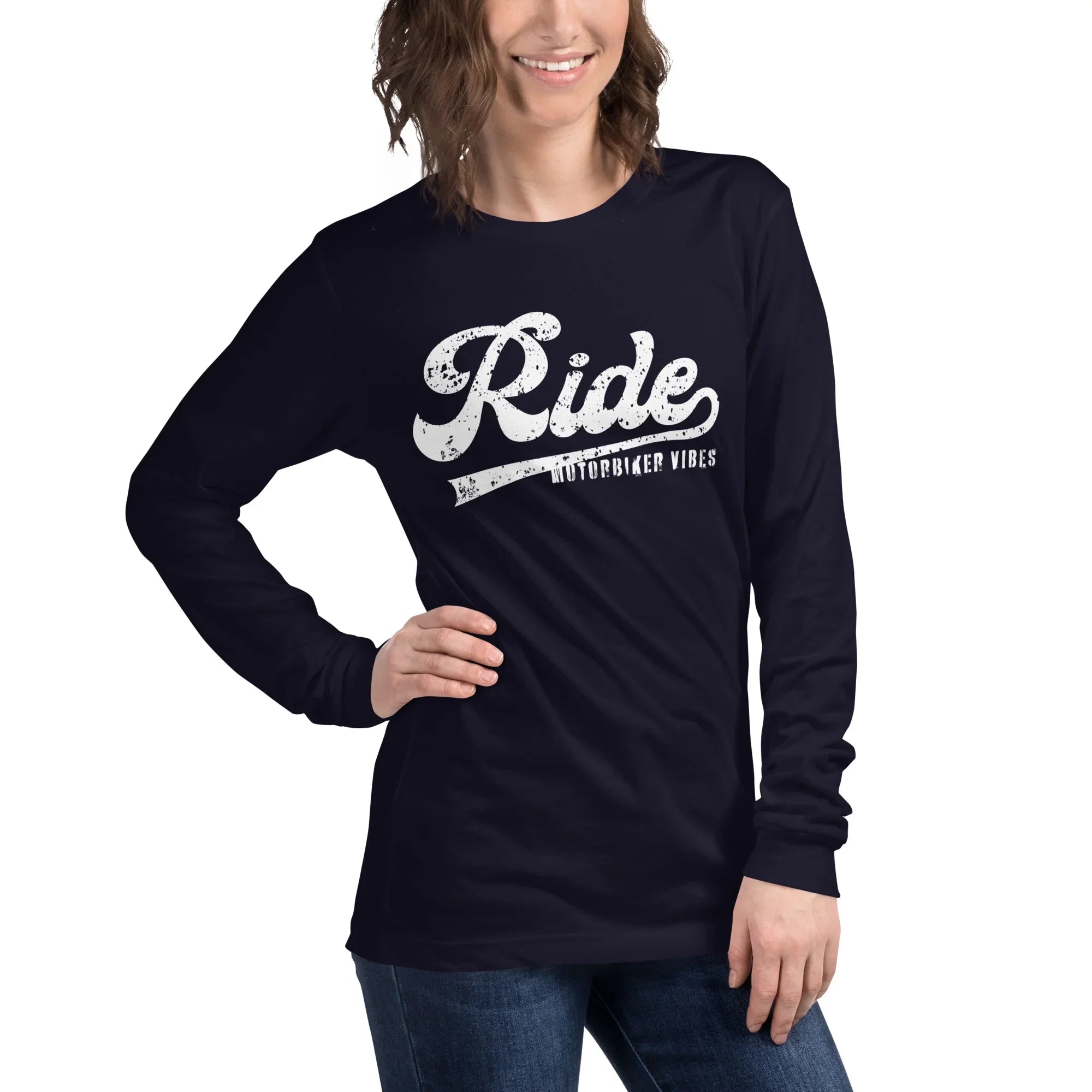 VIBES Langarmshirt | RIDE (Navy/Weiß) * Unisex - Time Of Vibes