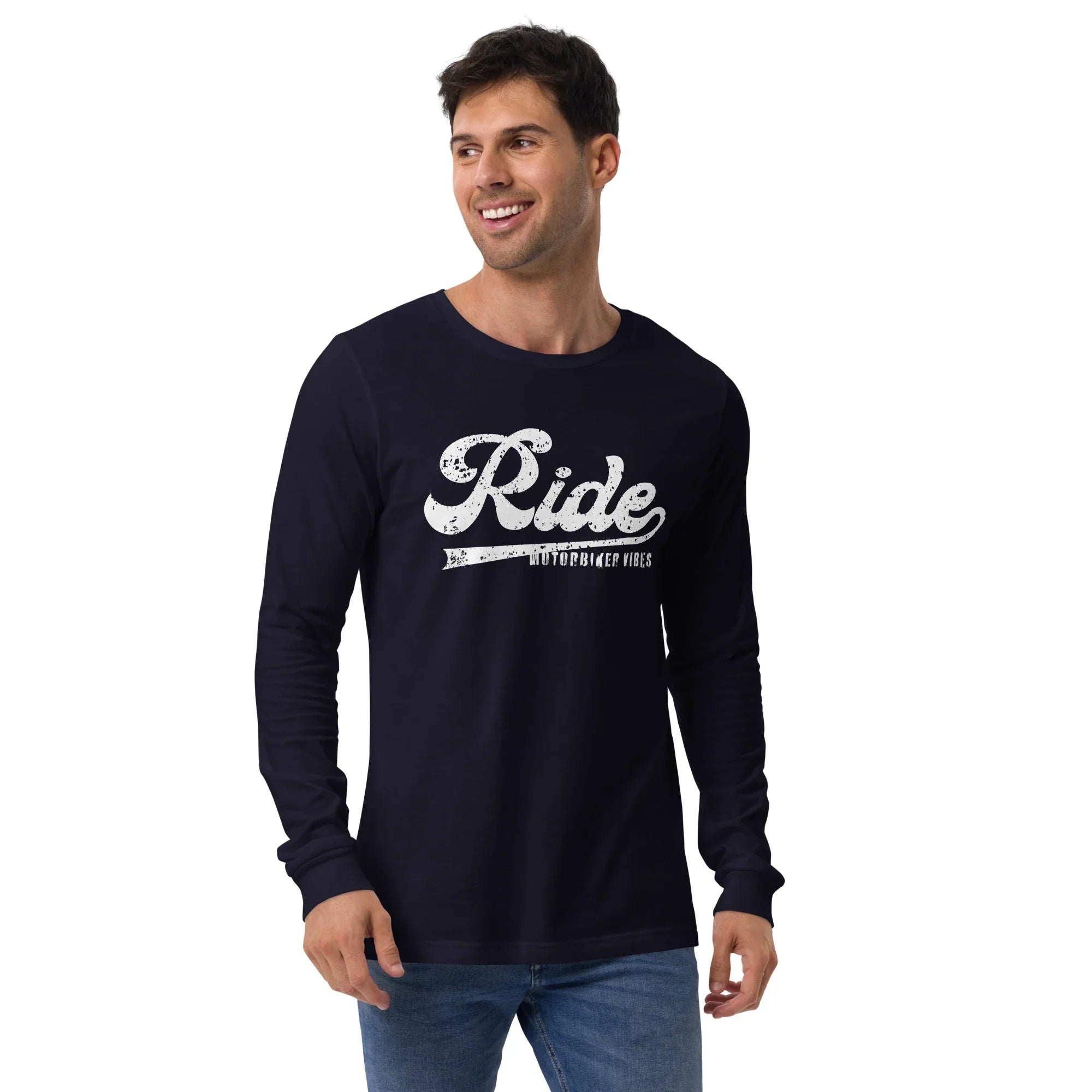 VIBES Langarmshirt | RIDE (Navy/Weiß) * Unisex - Time Of Vibes