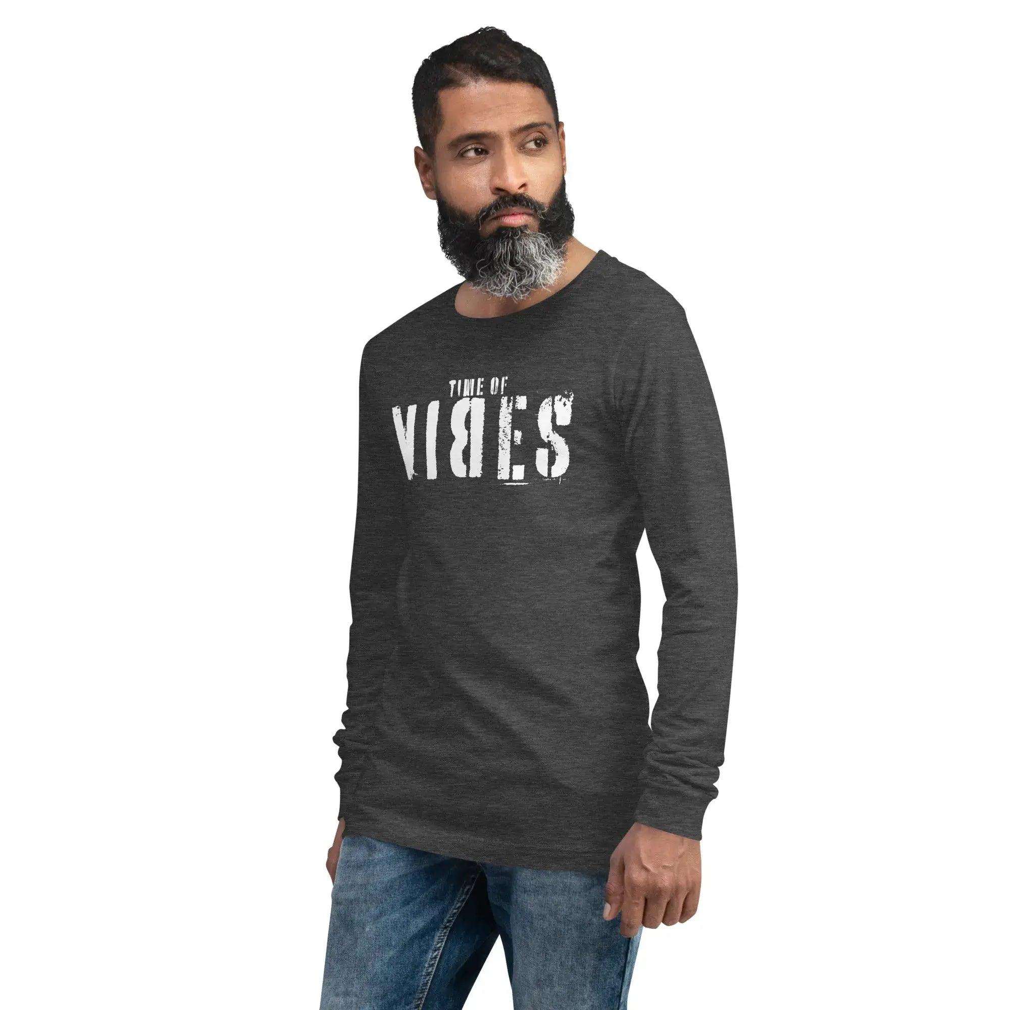VIBES Langarmshirt TOV (Grau/Weiß) * Unisex - Time Of Vibes