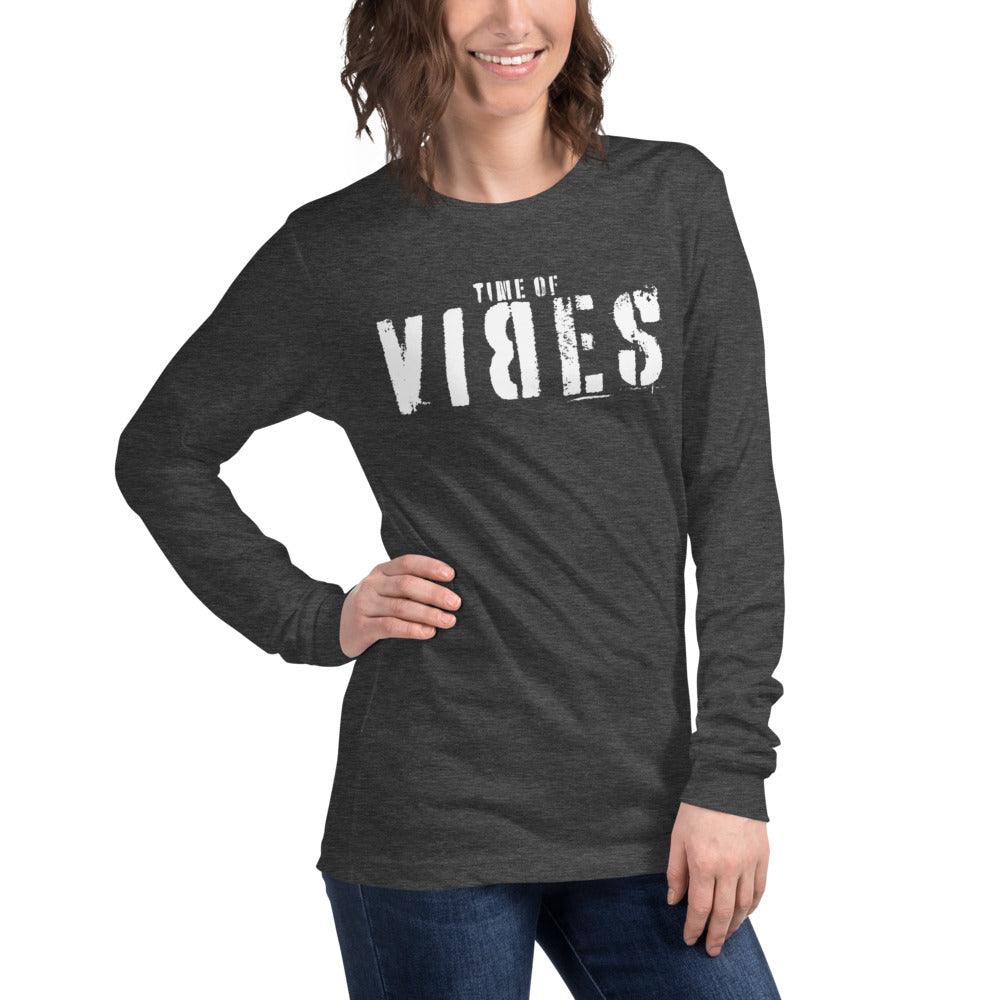 VIBES Langarmshirt TOV (Grau/Weiß) * Unisex - Time Of Vibes