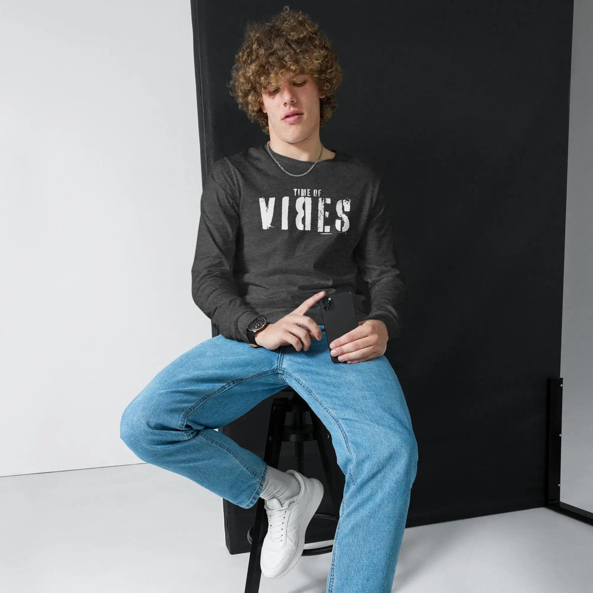 VIBES Langarmshirt TOV (Grau/Weiß) * Unisex - Time Of Vibes