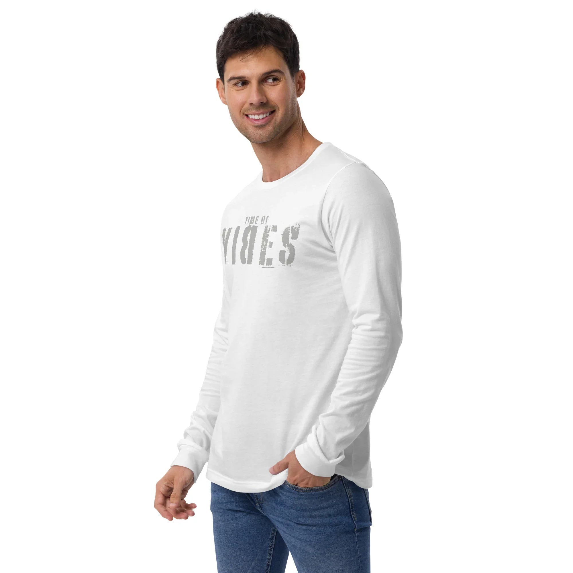 VIBES Langarmshirt TOV (Weiß/Grau) * Unisex - Time Of Vibes