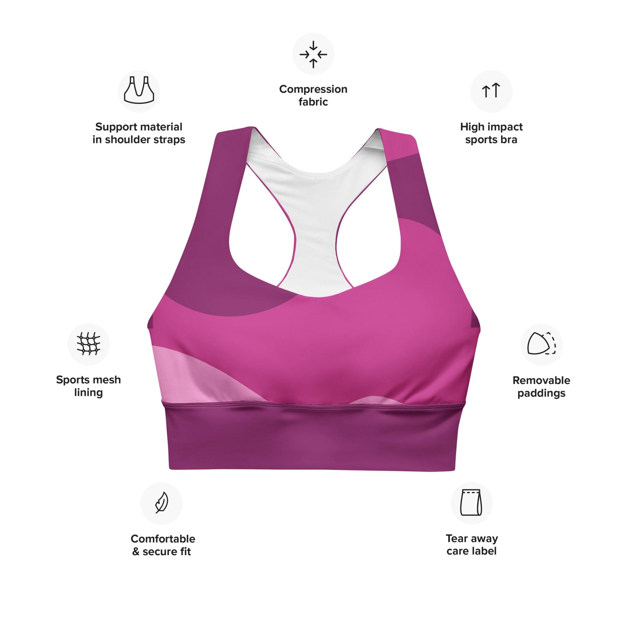VIBES Langer Sport BH ABSTRACT (Pink) - Time Of Vibes