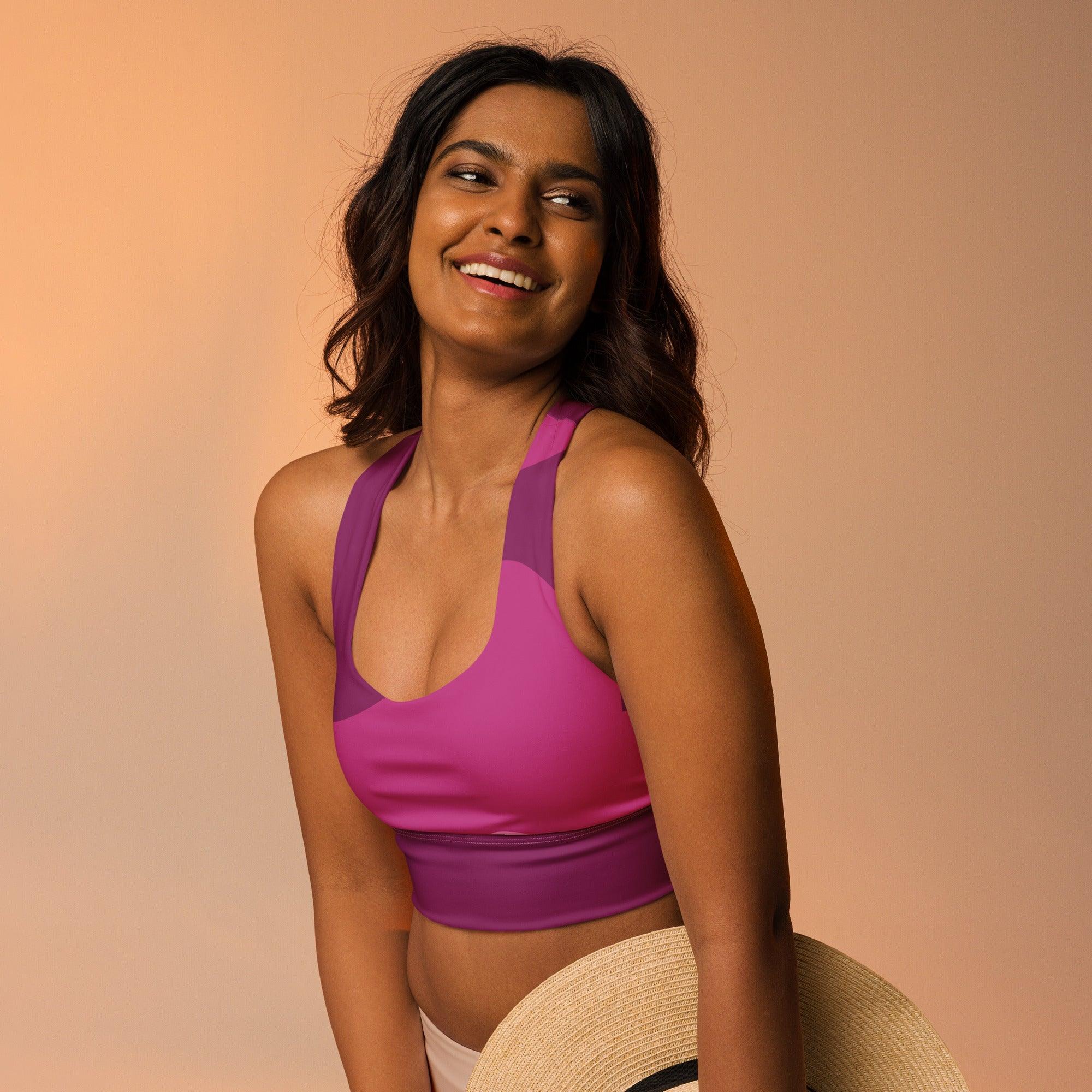 VIBES Langer Sport BH ABSTRACT (Pink) - Time Of Vibes