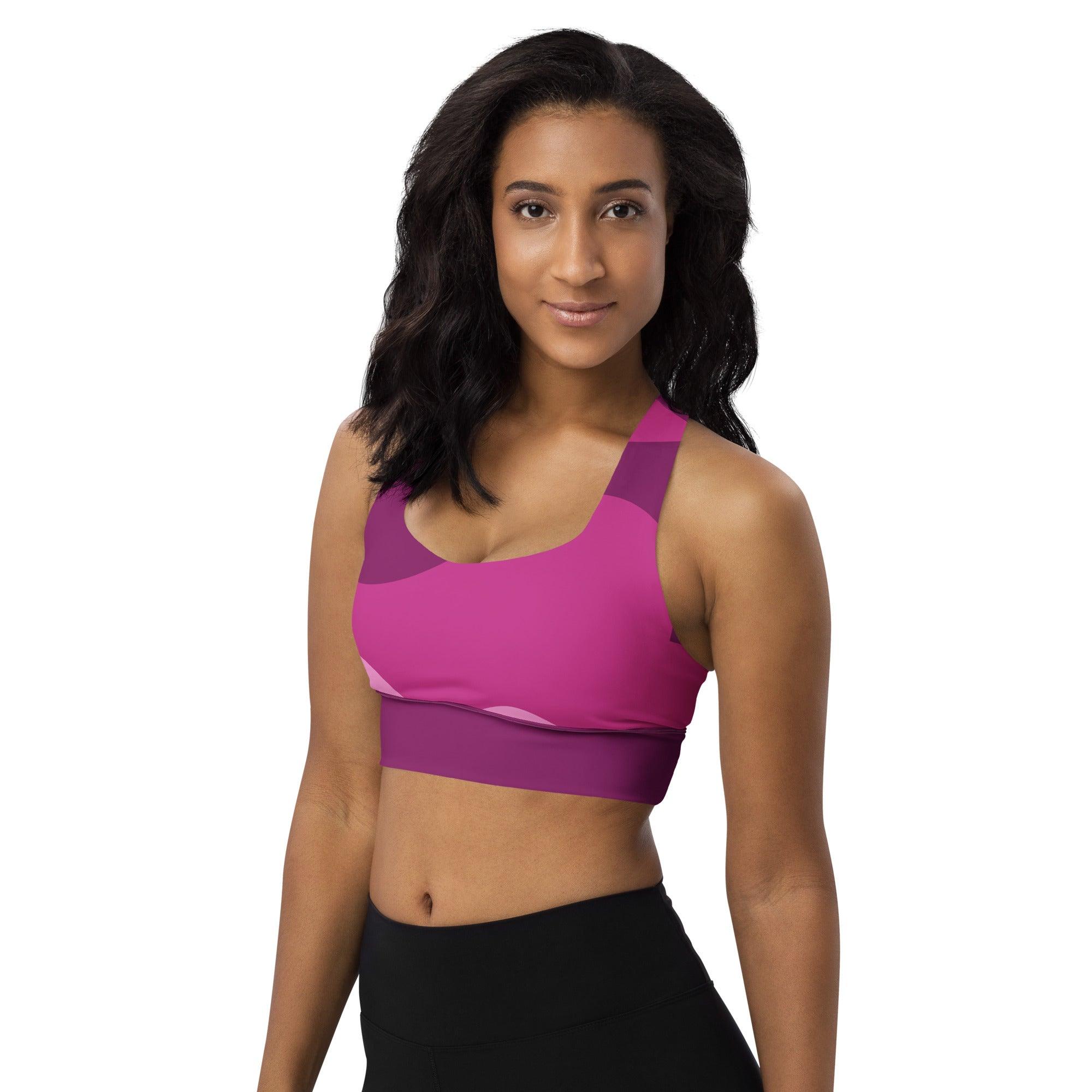 VIBES Langer Sport BH ABSTRACT (Pink) - Time Of Vibes