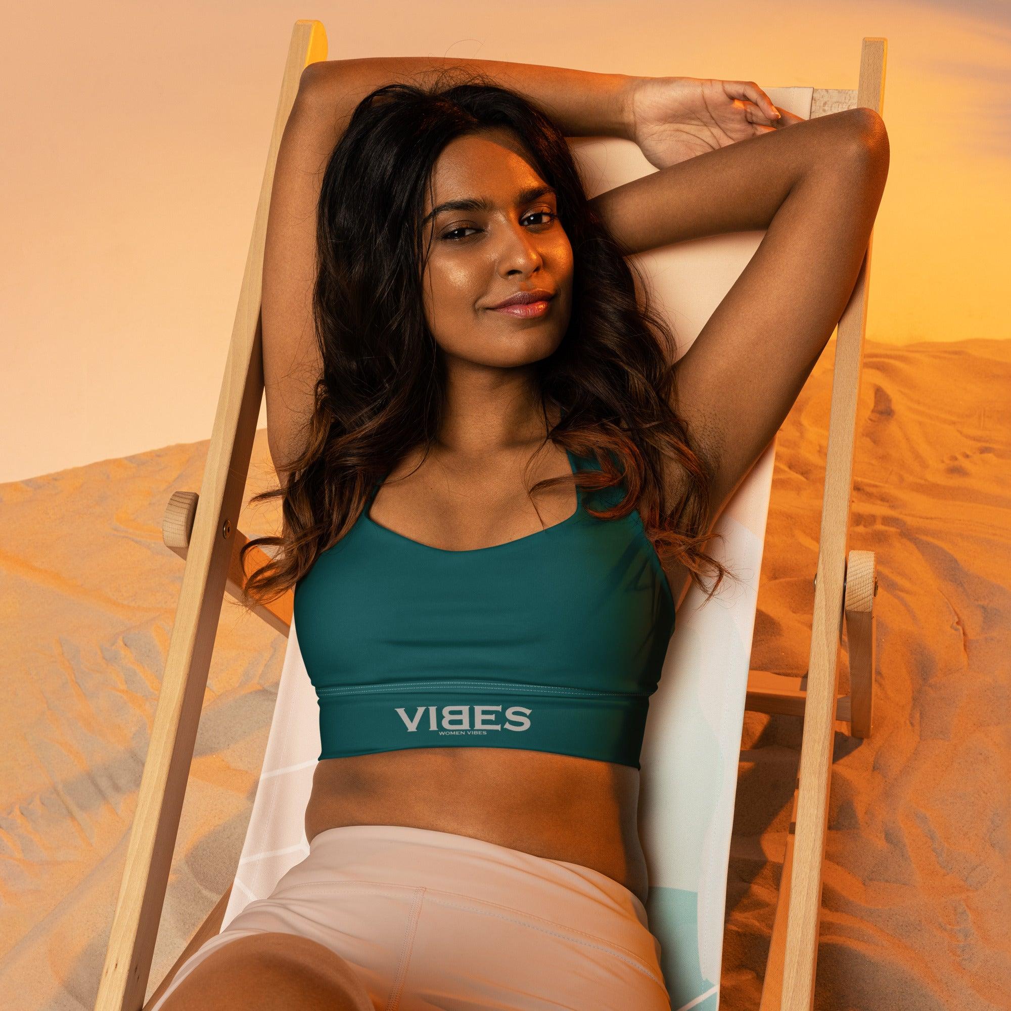 VIBES Langer Sport BH (Blaugrün) - Time Of Vibes