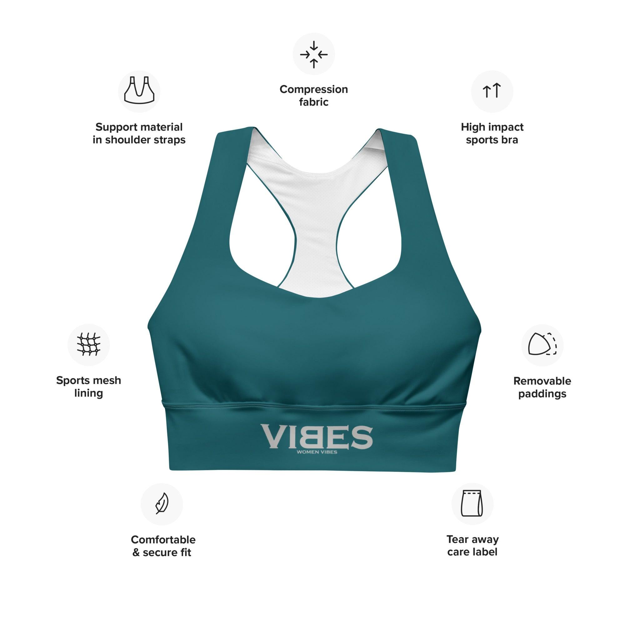 VIBES Langer Sport BH (Blaugrün) - Time Of Vibes