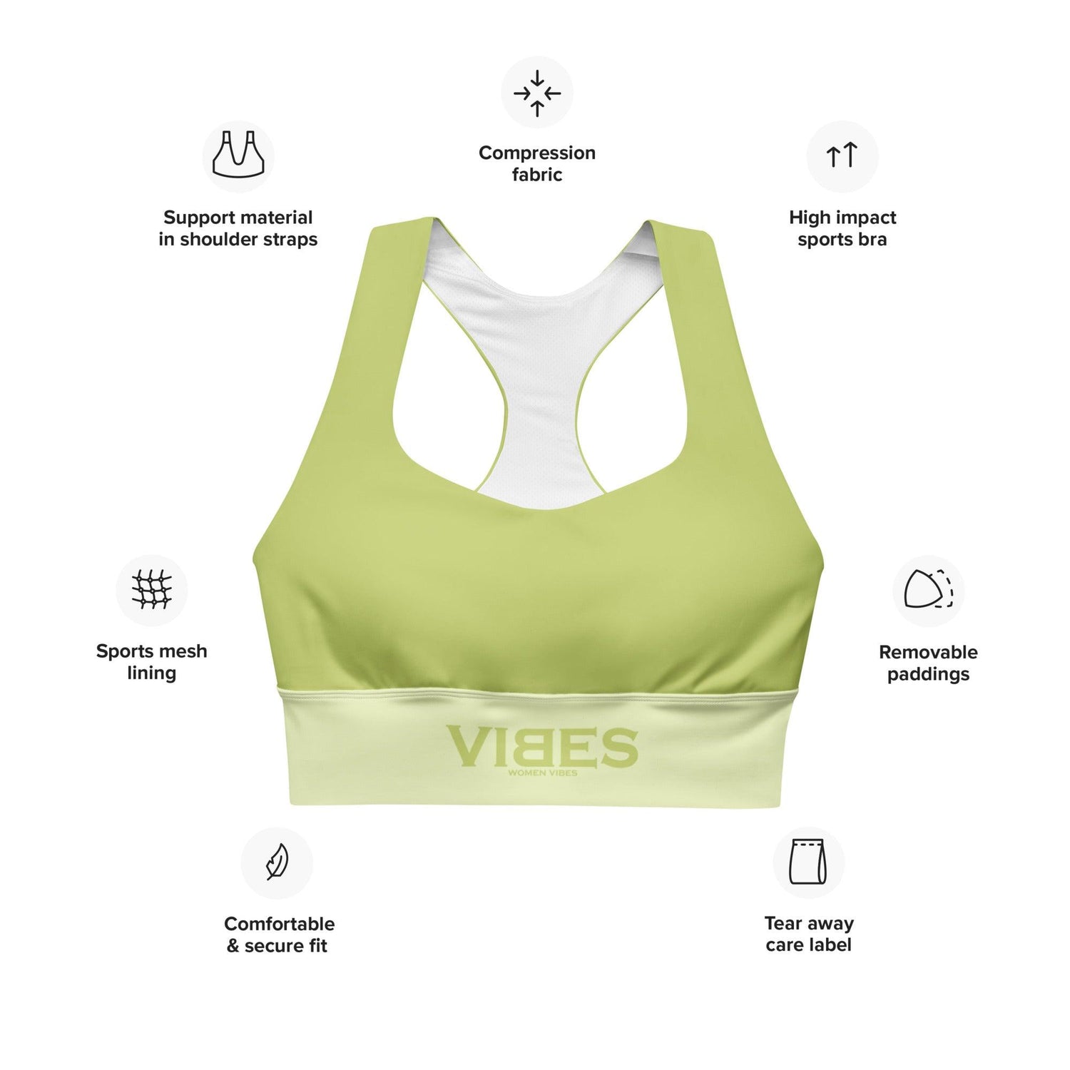 VIBES Langer Sport BH (Grün) - Time Of Vibes
