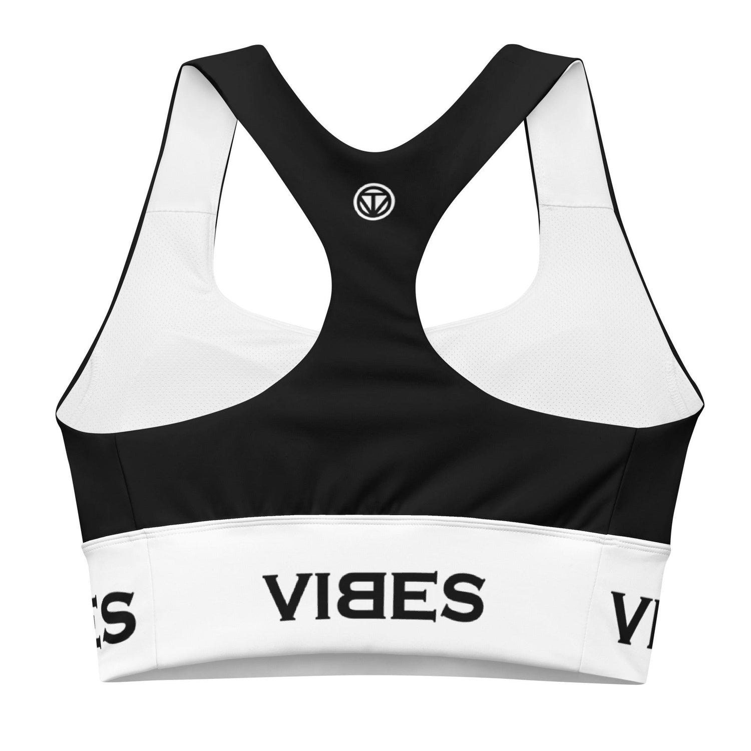 VIBES Langer Sport BH (Schwarz/Weiß) - Time Of Vibes