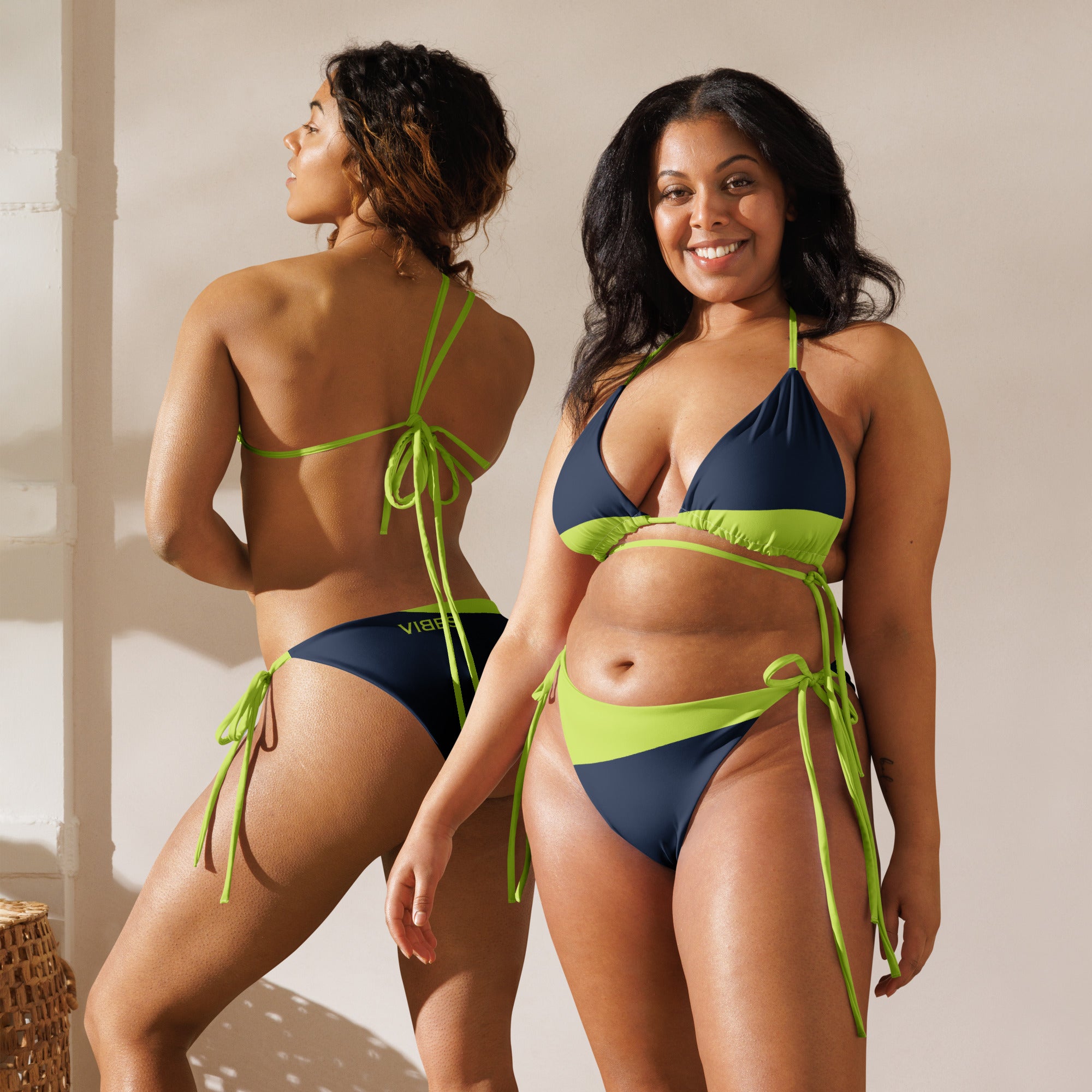 VIBES Schnür-Bikini WAVES (Dunkelblau-Grün) - Time Of Vibes