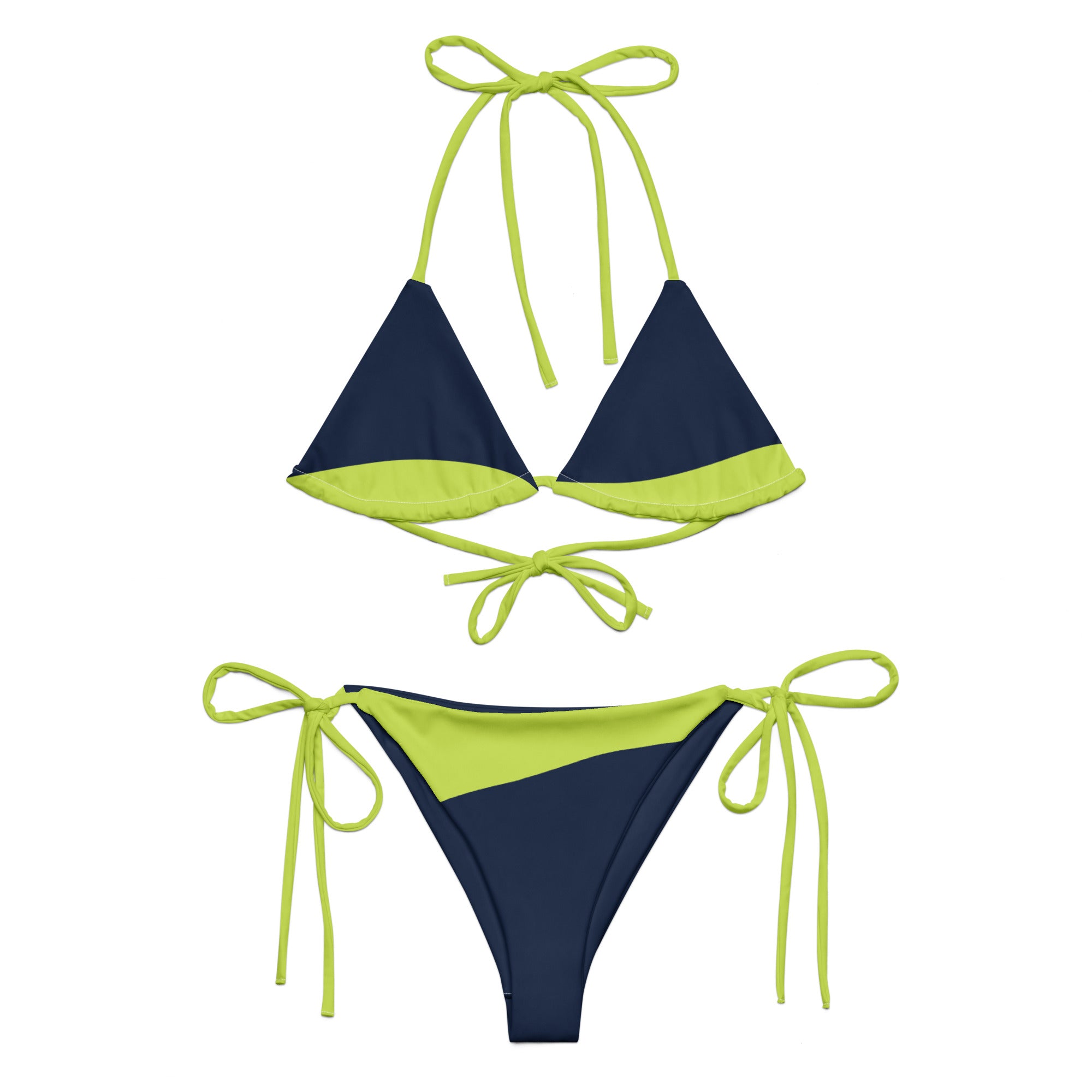 VIBES Schnür-Bikini WAVES (Dunkelblau-Grün) - Time Of Vibes