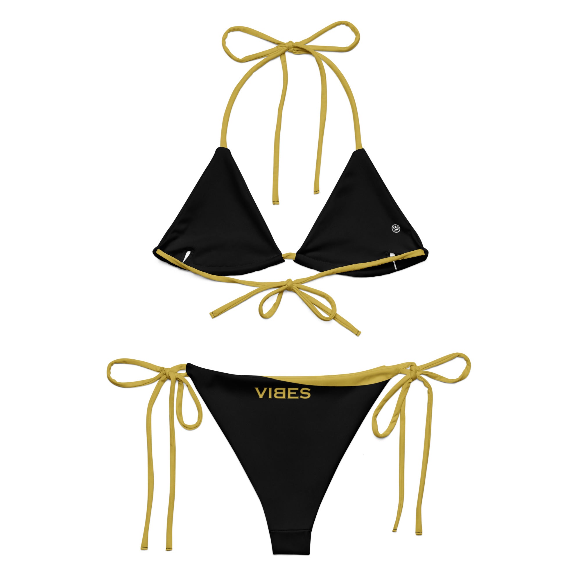 VIBES Schnür-Bikini WAVE (Schwarz-Gold) - Time Of Vibes