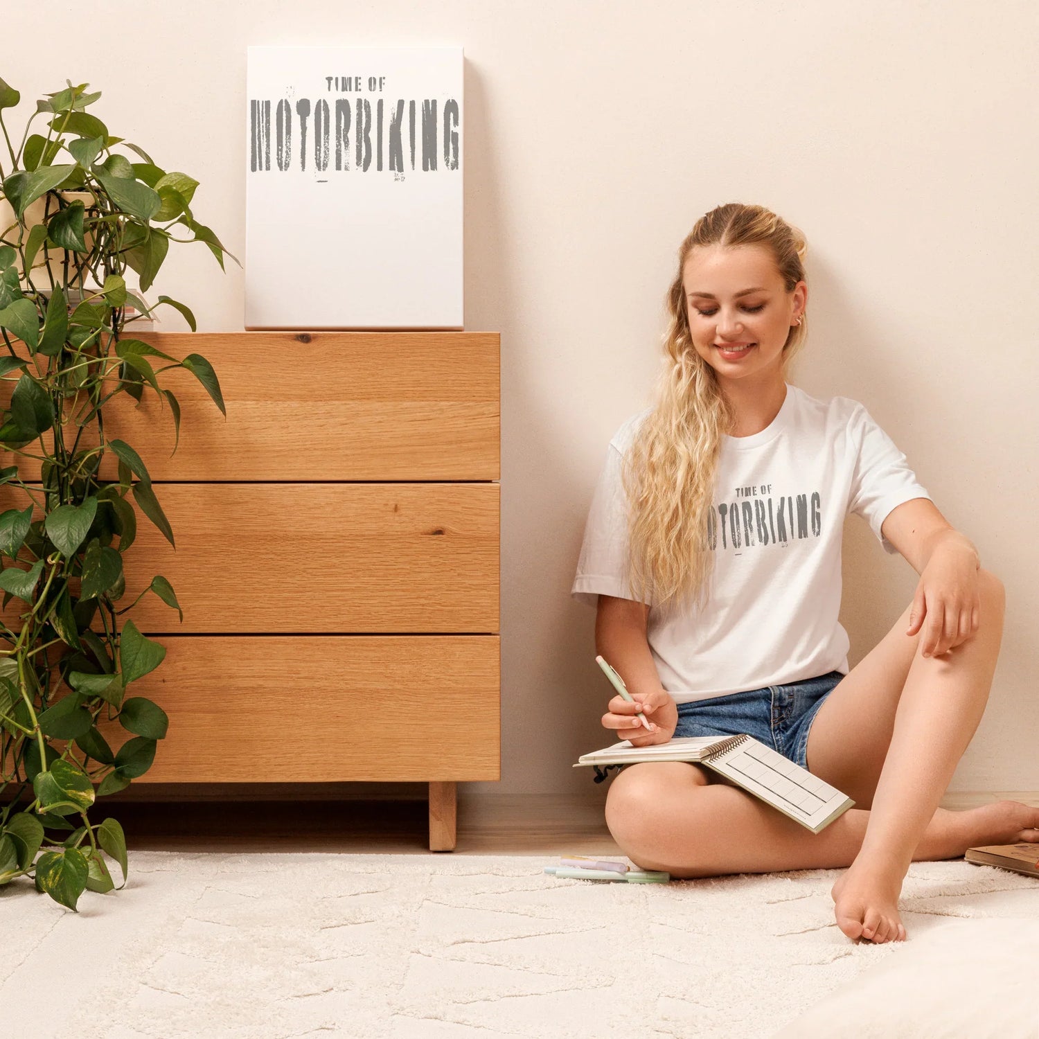 VIBES T-Shirt | MOTORBIKING (Weiß/Grau) * Unisex - Time Of Vibes