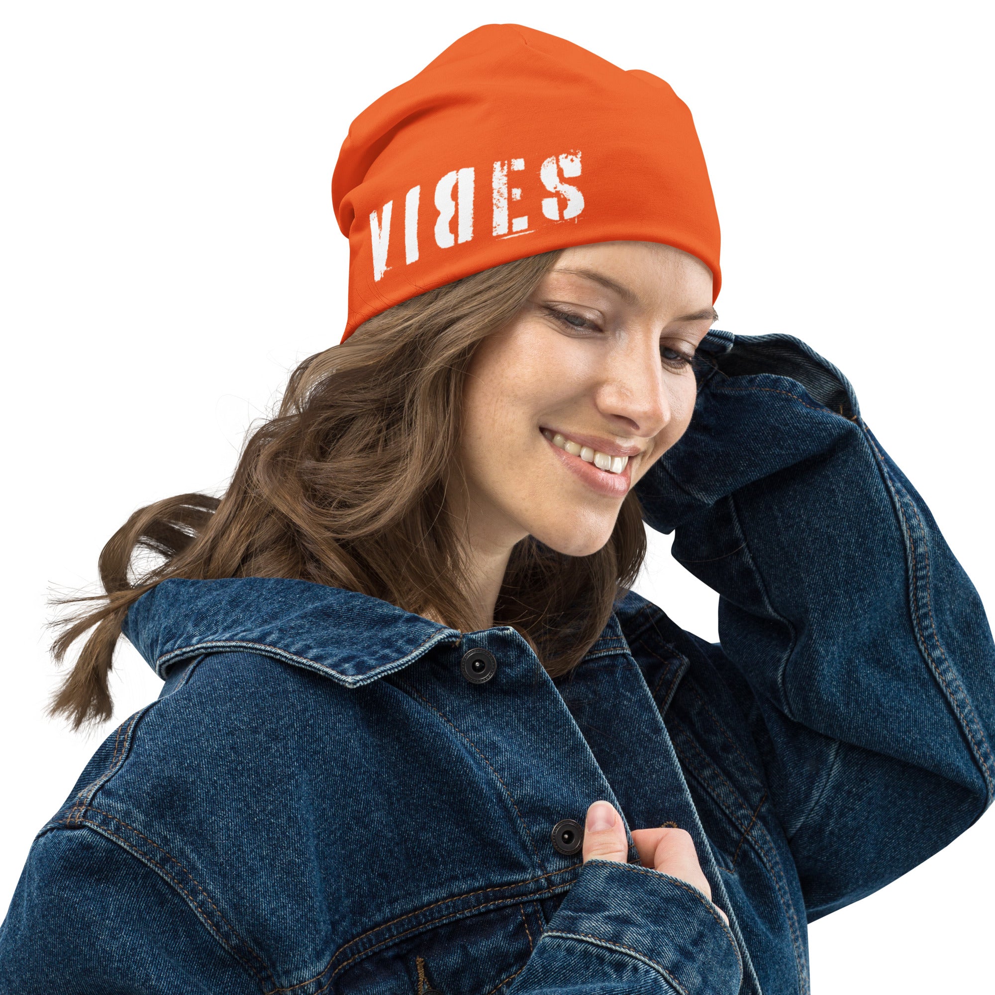 TOV Beanie | VIBES II (Orange/Weiß) * Unisex - Time Of Vibes