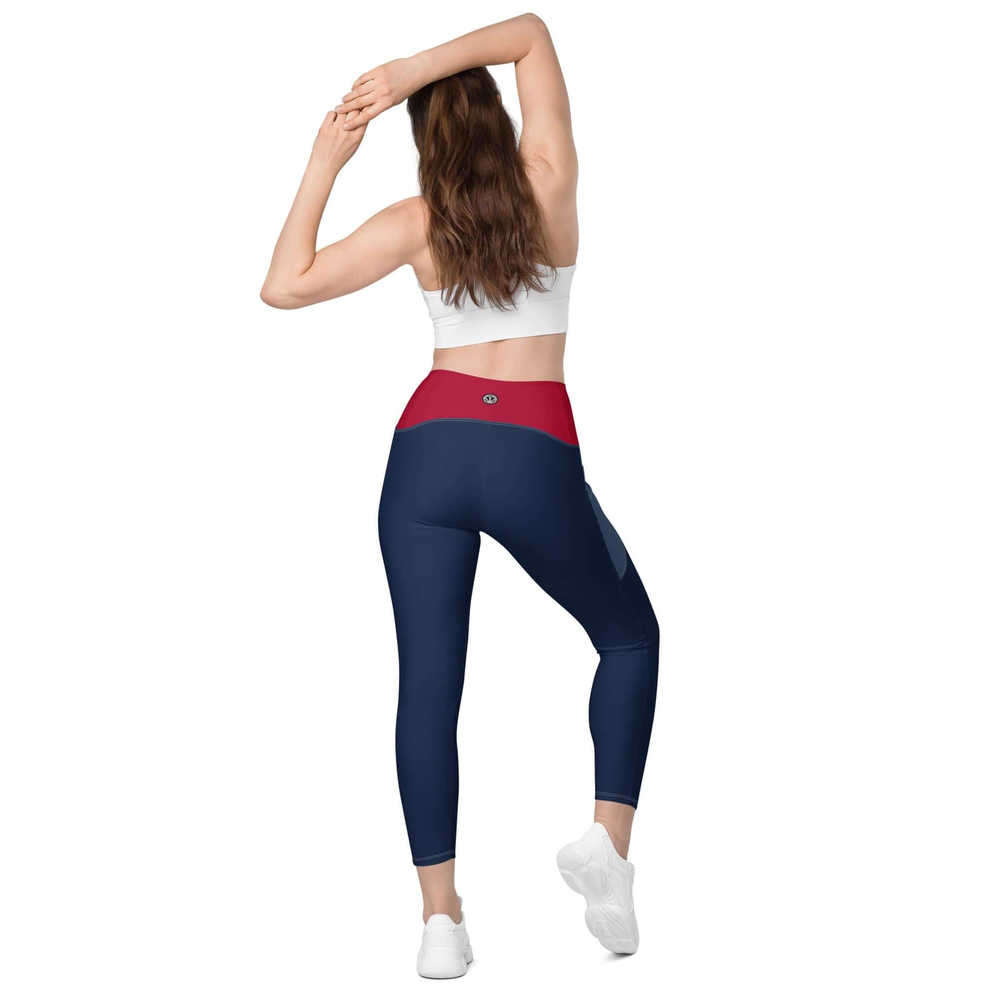 VIBES Leggings mit Taschen (Blau/Rot) - Time Of Vibes