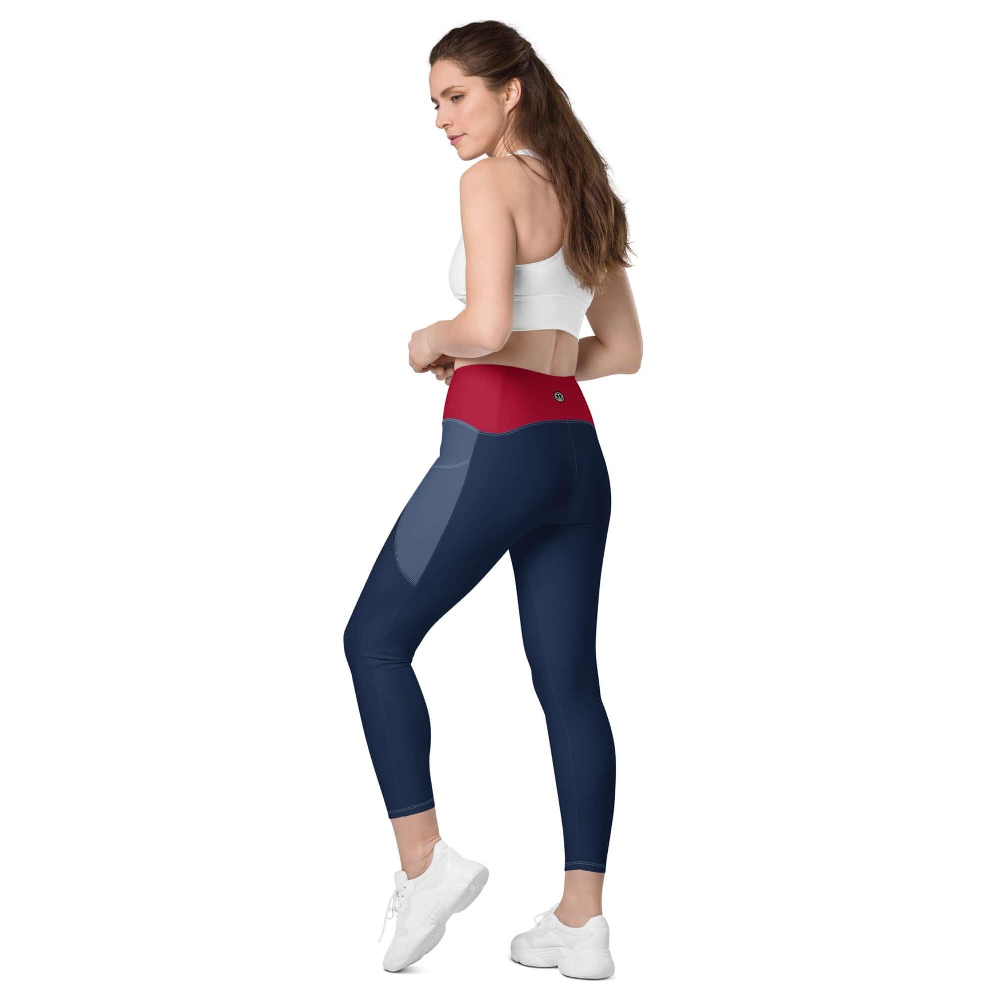 VIBES Leggings mit Taschen (Blau/Rot) - Time Of Vibes