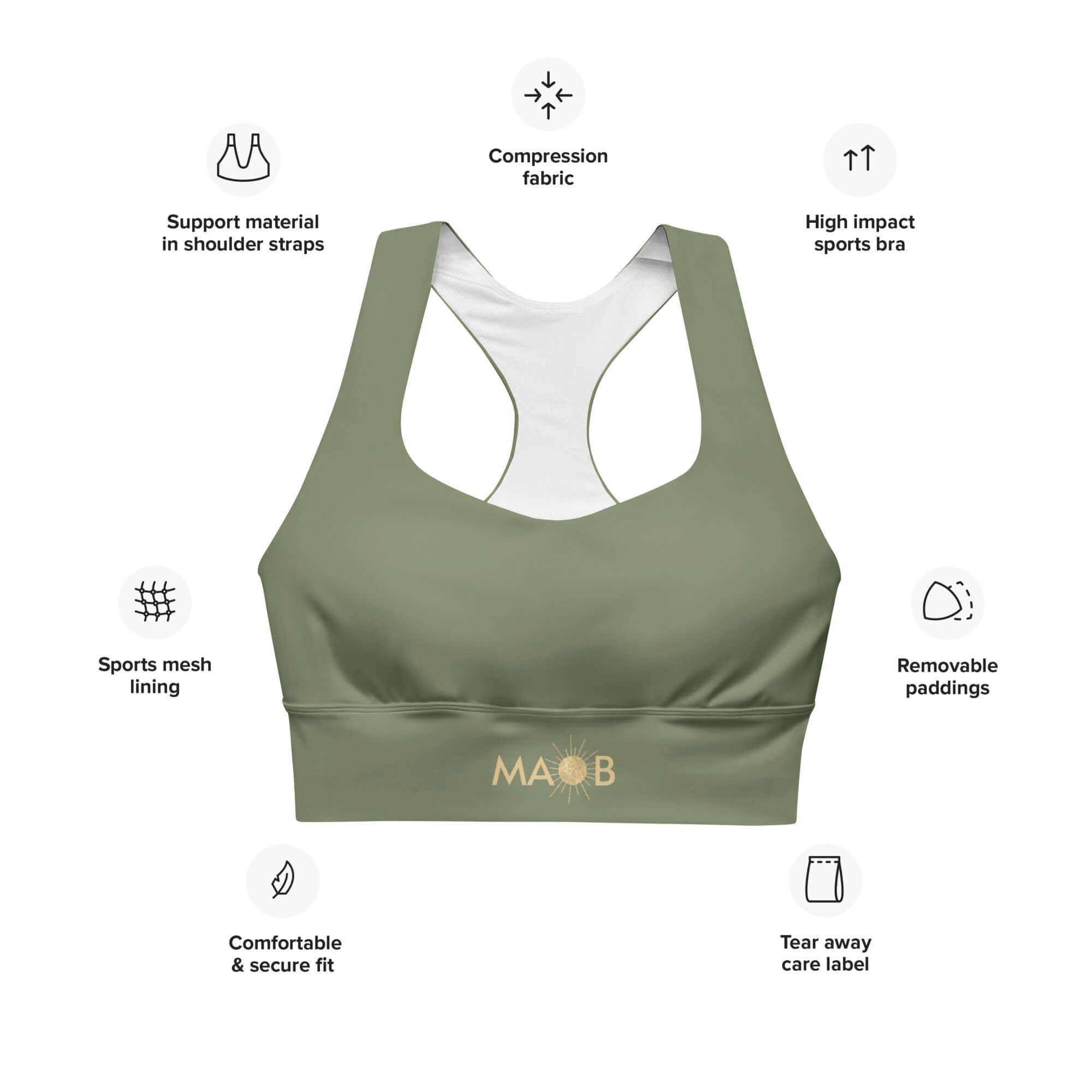 Langer Sport-BH MAOB - ERDE | Yoga & Sport | €69,00