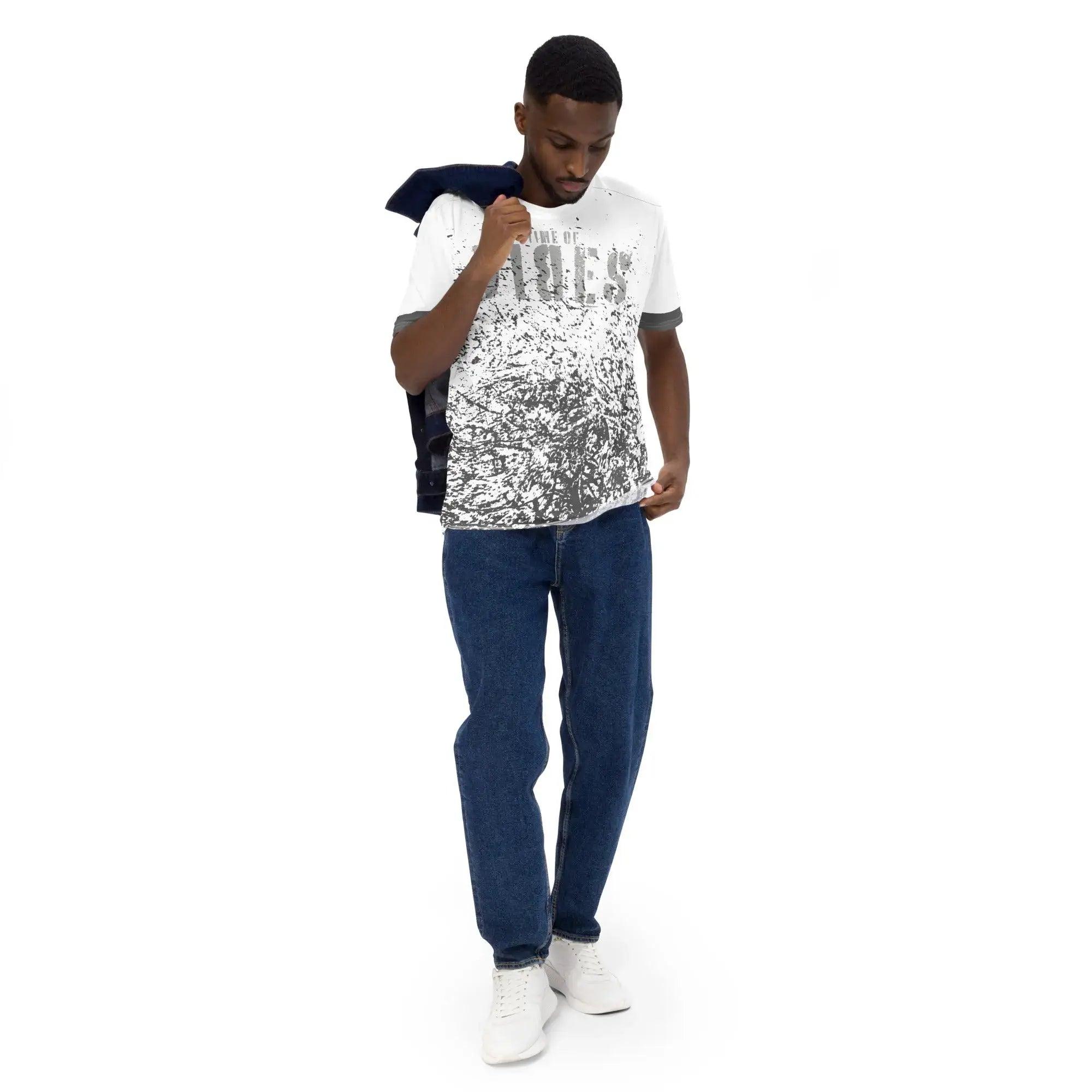 VIBES Premium T-Shirt | GRUNGE (Weiß/Grau) * Herren - Time Of Vibes