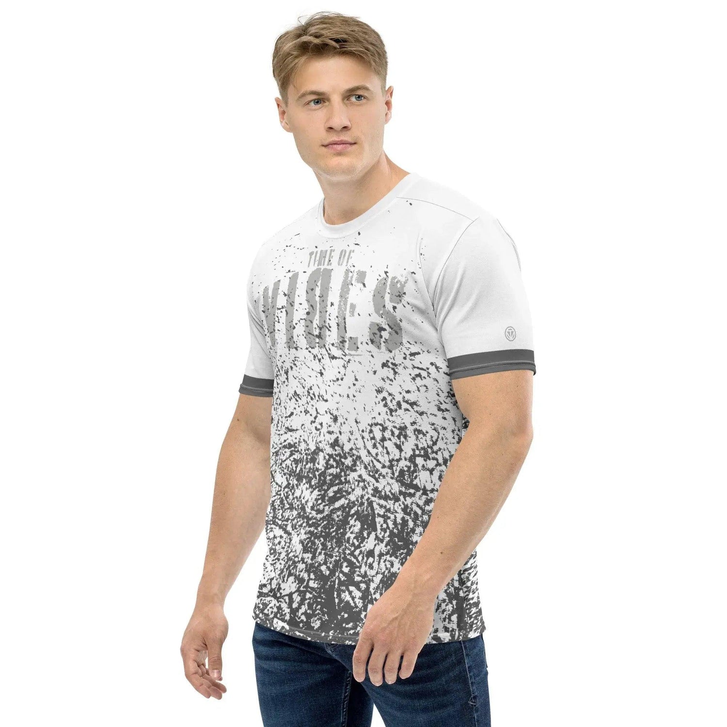 VIBES Premium T-Shirt | GRUNGE (Weiß/Grau) * Herren - Time Of Vibes