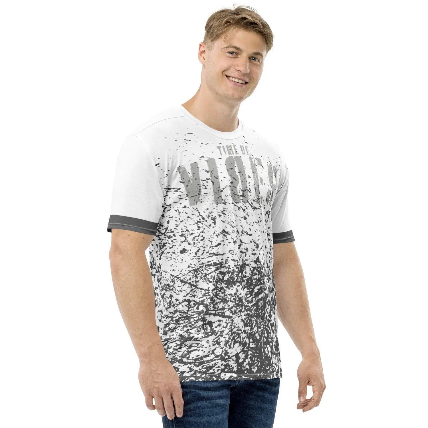 VIBES Premium T-Shirt | GRUNGE (Weiß/Grau) * Herren - Time Of Vibes