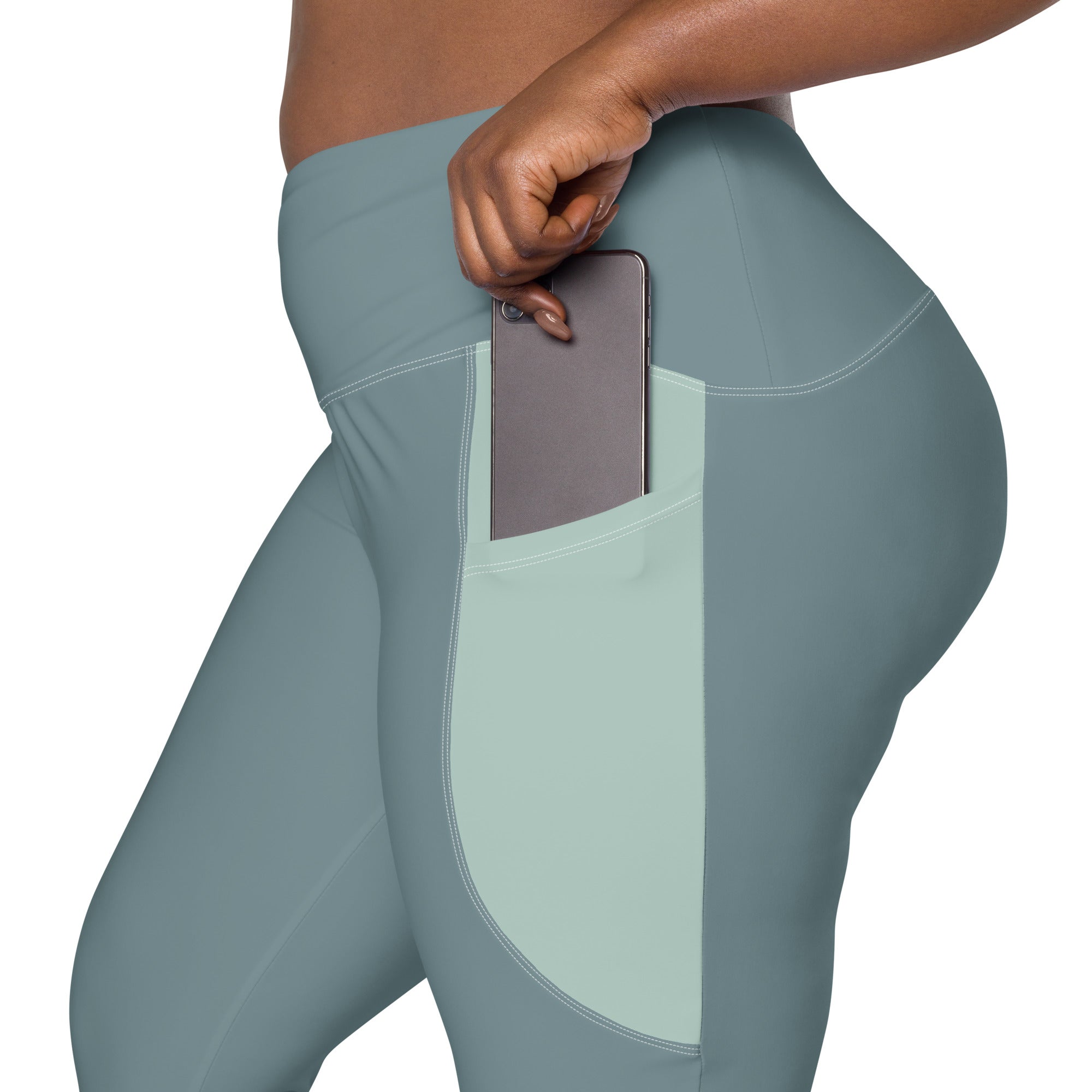 TOV Leggins mit Taschen (Graublau/Türkis) - Time Of Vibes