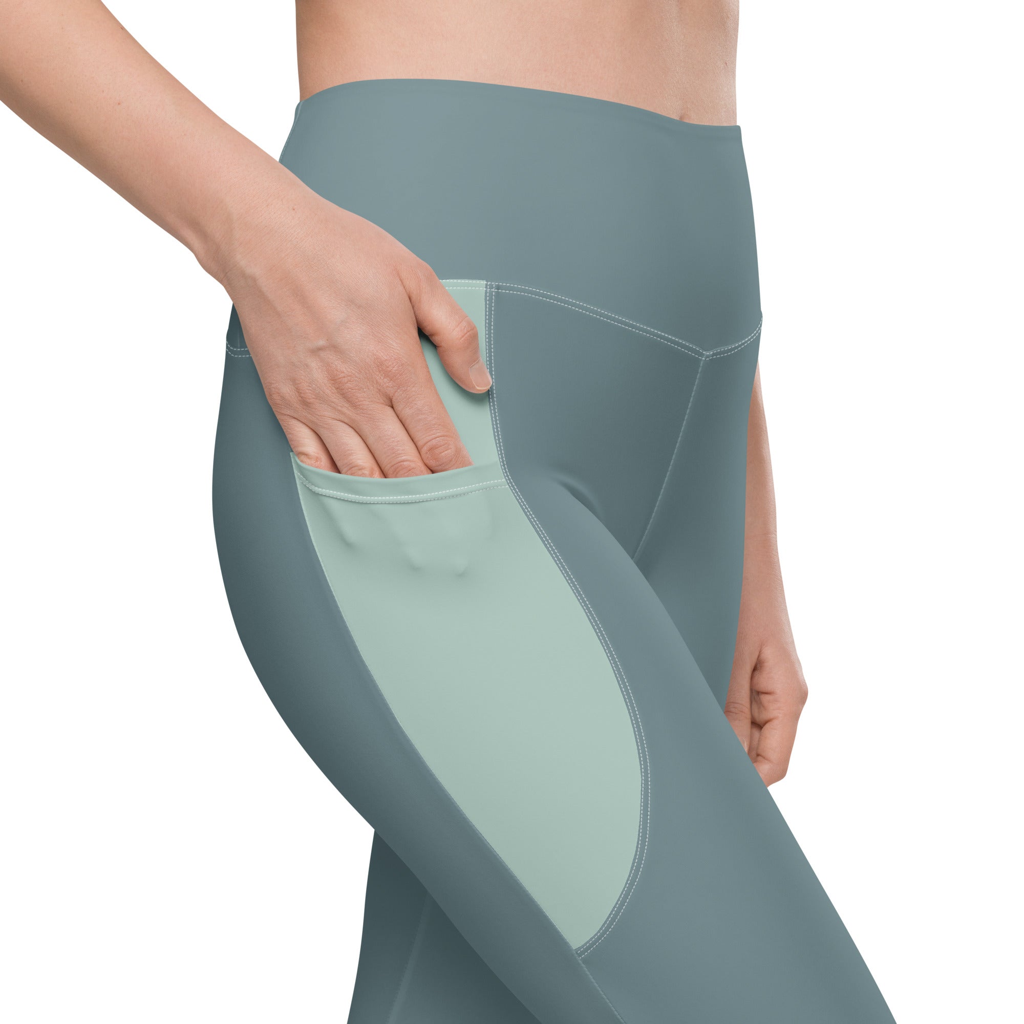 TOV Leggins mit Taschen (Graublau/Türkis) - Time Of Vibes
