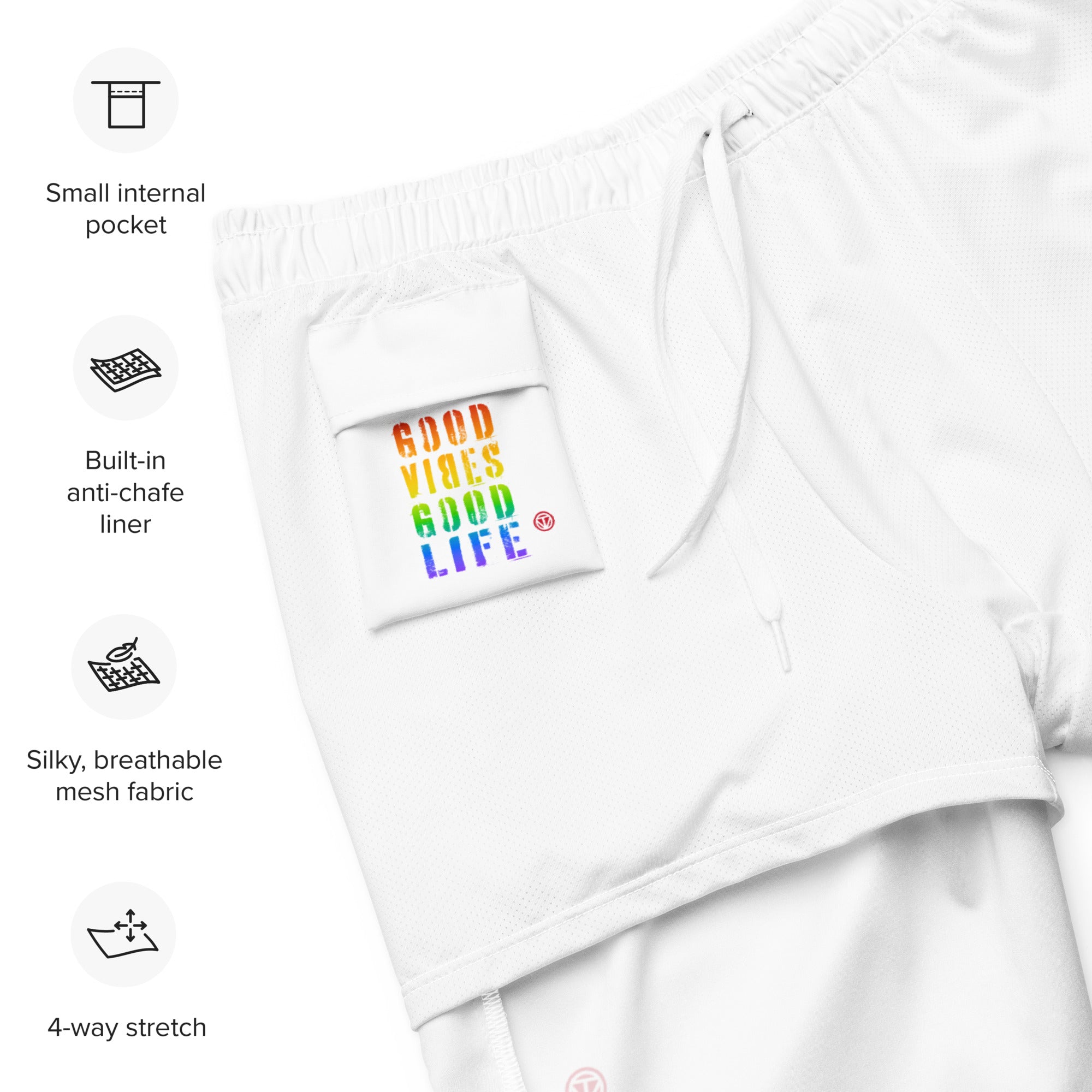 TOV Badeshorts VIBES II LGBTQ (Weiß) - Time Of Vibes