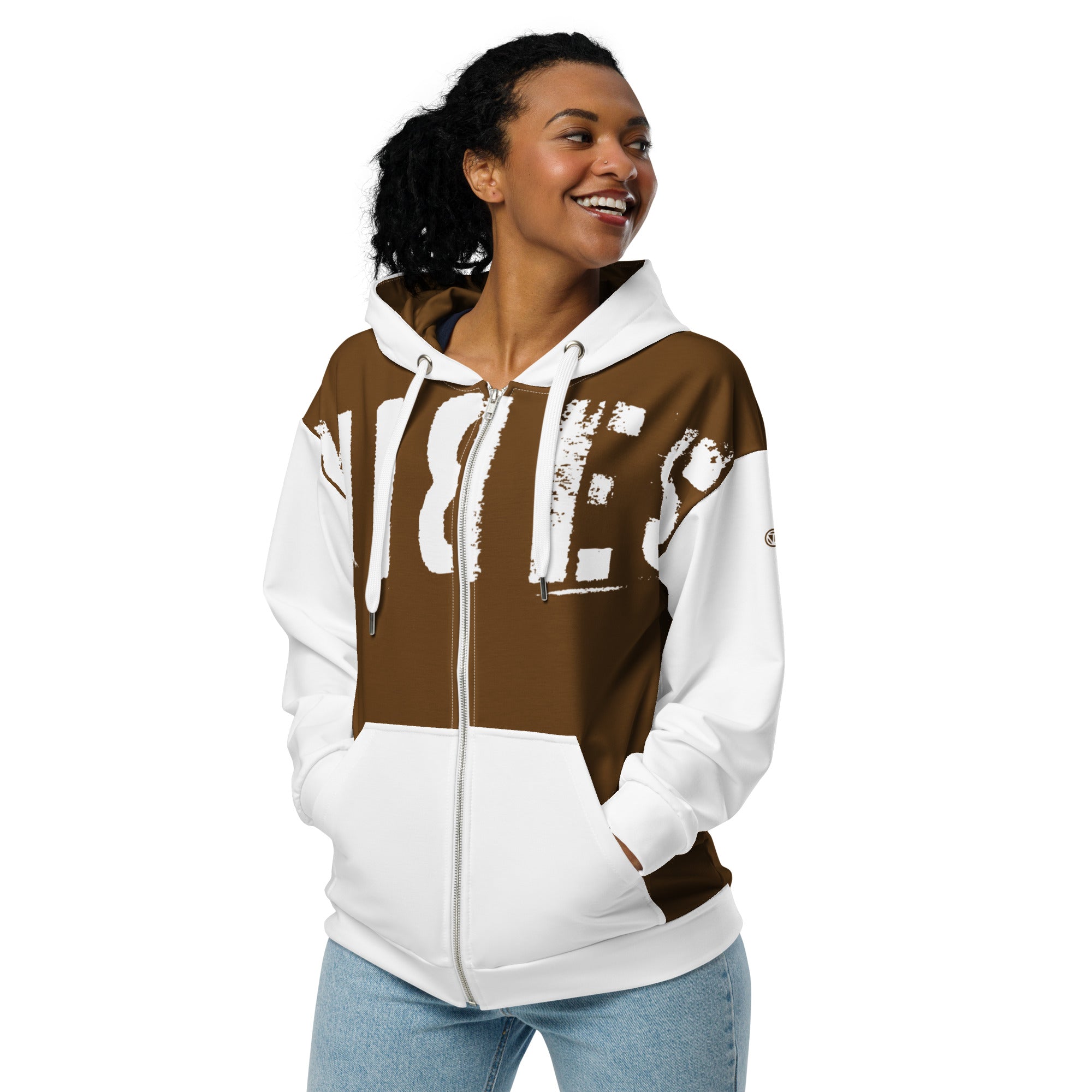 TOV Zip-Hoodie | VIBES II (Braun/Weiß) * Unisex - Time Of Vibes