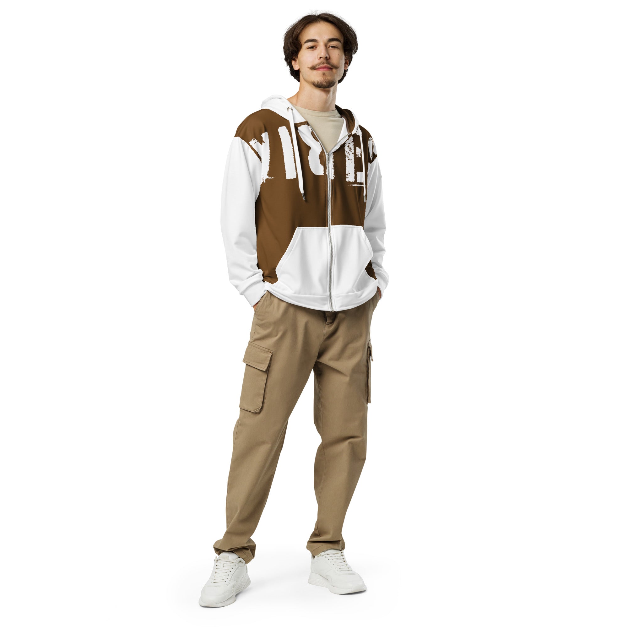 TOV Zip-Hoodie | VIBES II (Braun/Weiß) * Unisex - Time Of Vibes