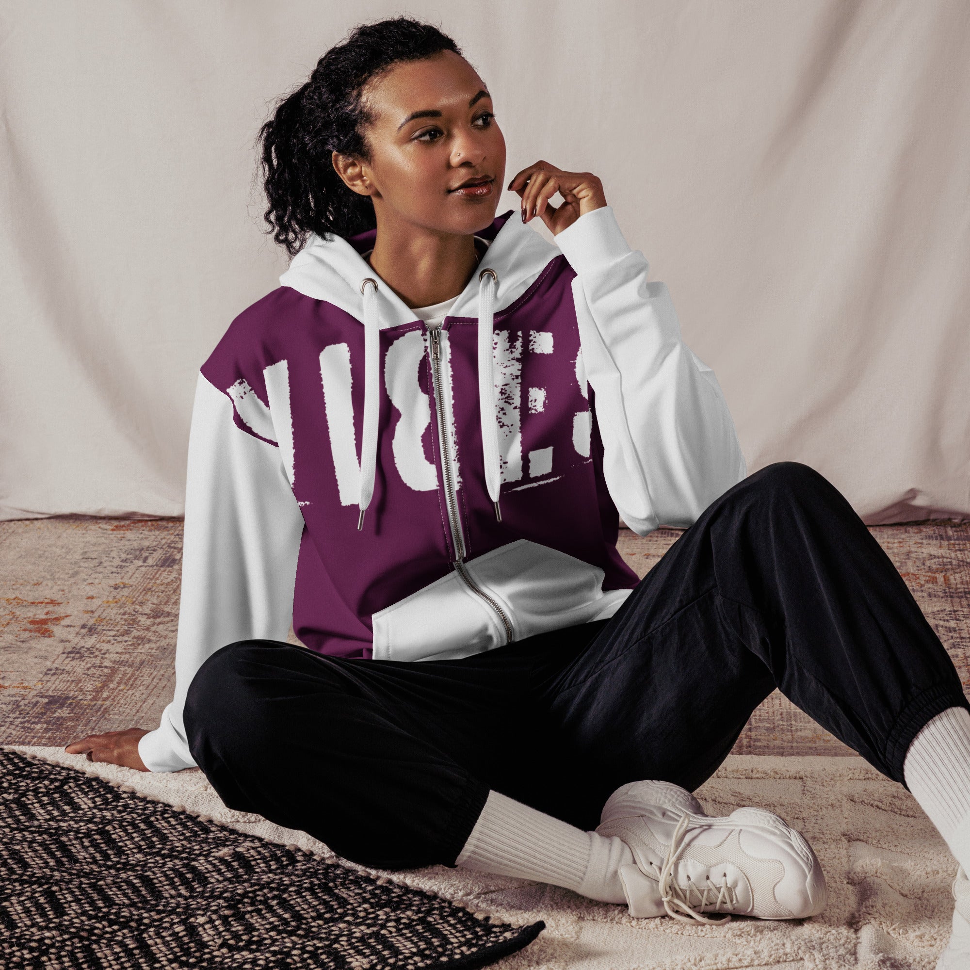 TOV Zip-Hoodie | VIBES II (Lila/Weiß) * Unisex - Time Of Vibes