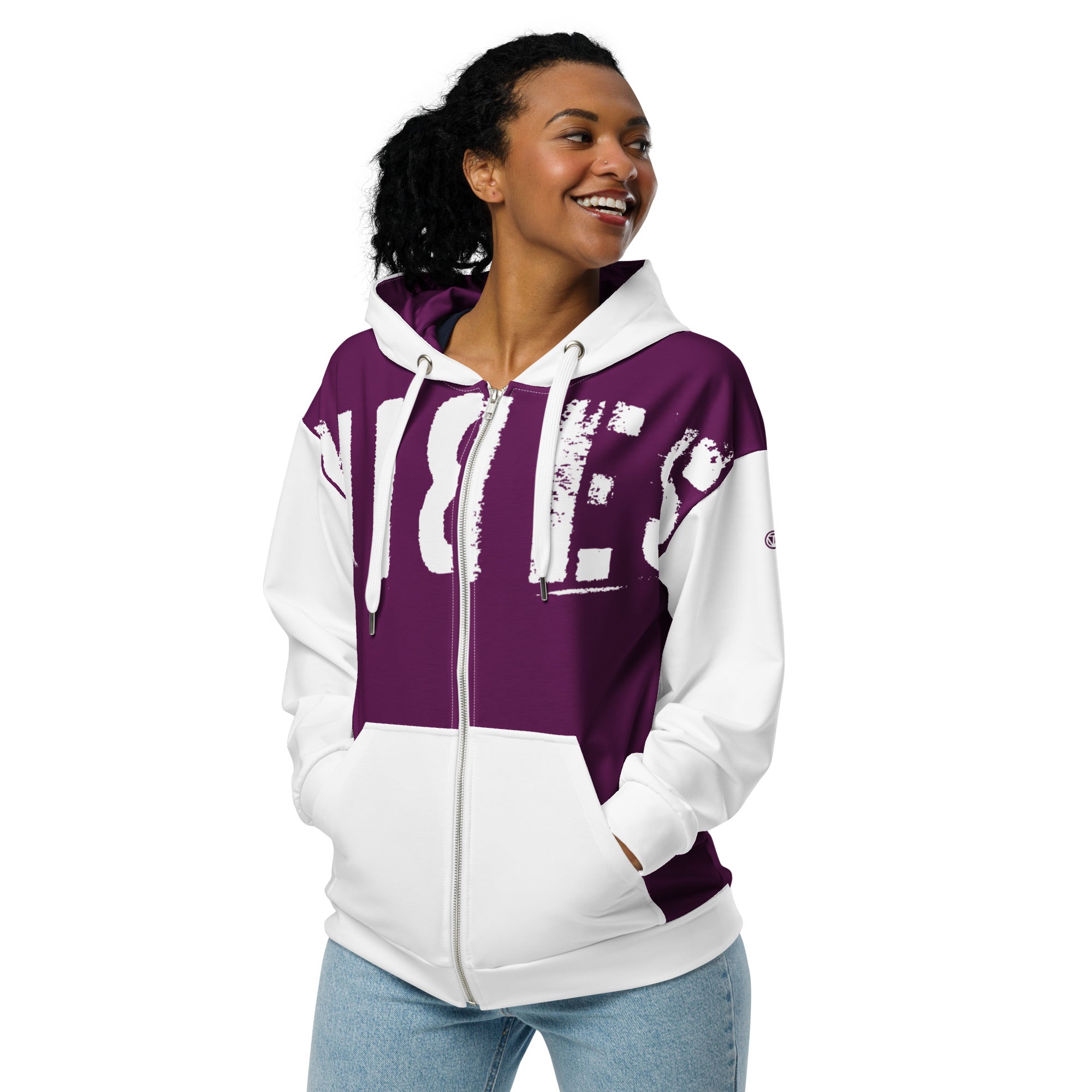 TOV Zip-Hoodie | VIBES II (Lila/Weiß) * Unisex - Time Of Vibes