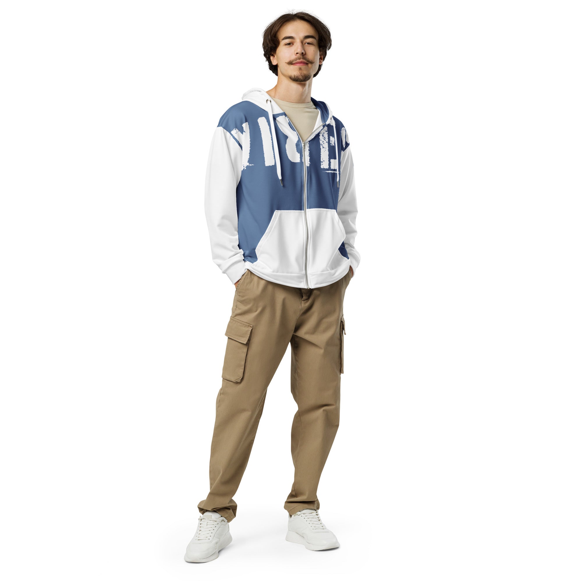 TOV Zip-Hoodie | VIBES II (Mittelblau/Weiß) * Unisex - Time Of Vibes