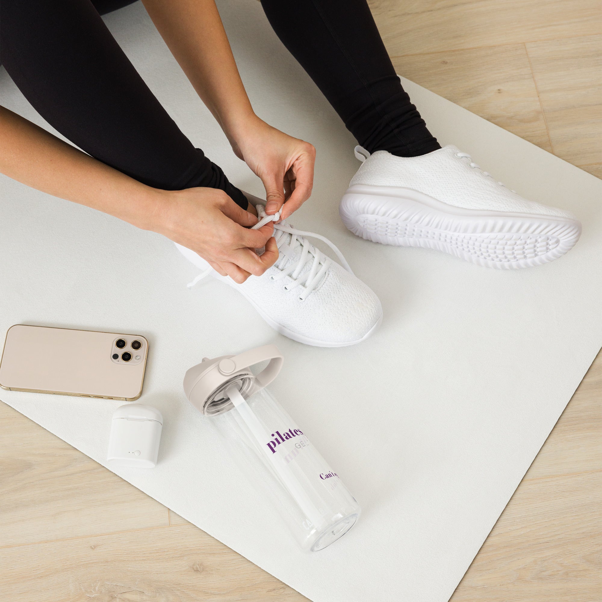 PILATES ZENTRUM Wasserflasche mit umklappbarem Trinkhalm - Time Of Vibes