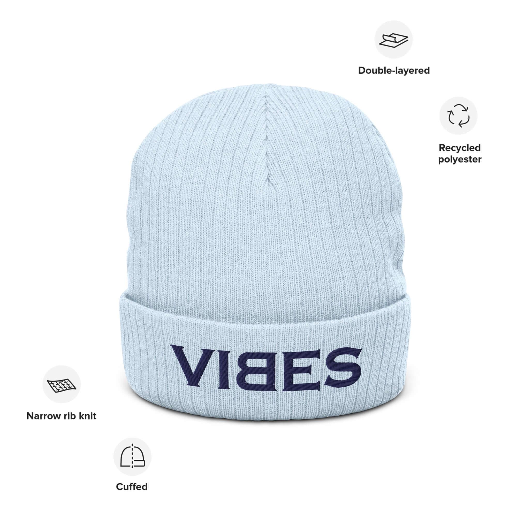 VIBES Beanie - Strickmütze Unisex (Blau/Blau) - Time Of Vibes