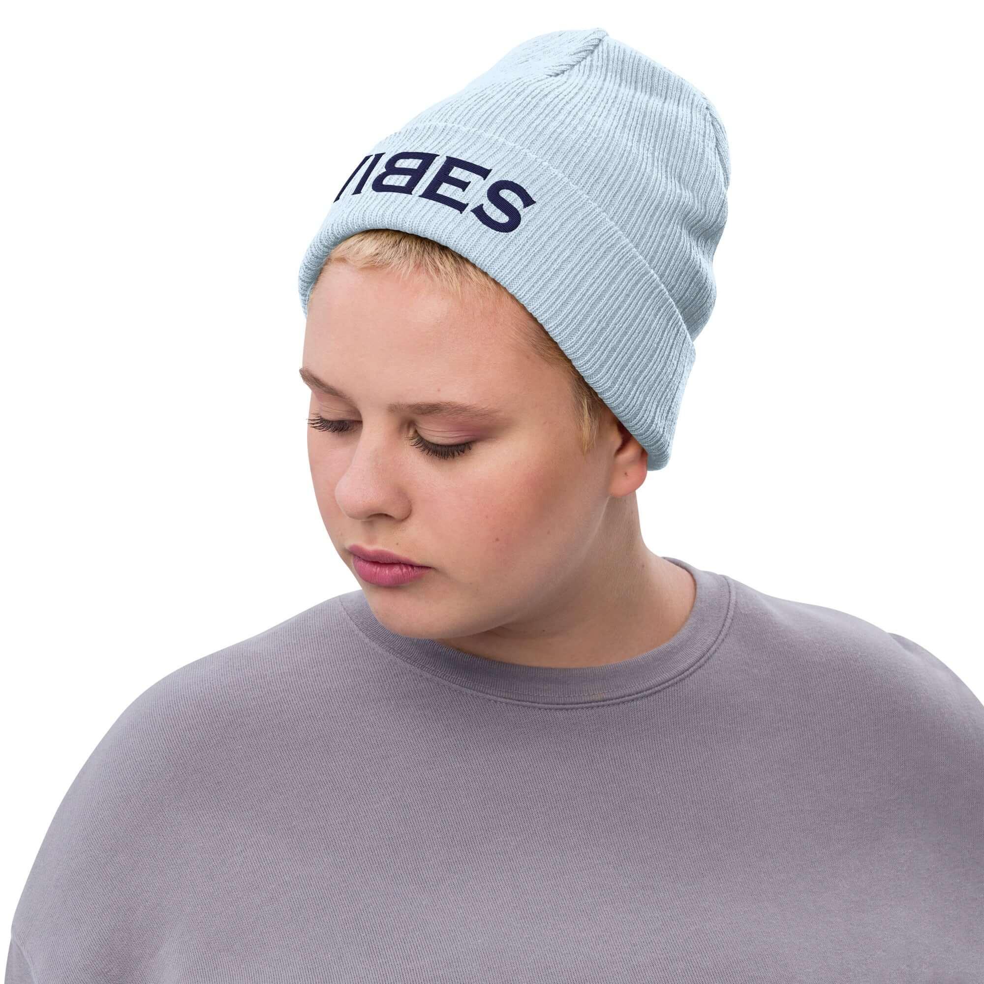 VIBES Beanie - Strickmütze Unisex (Blau/Blau) - Time Of Vibes